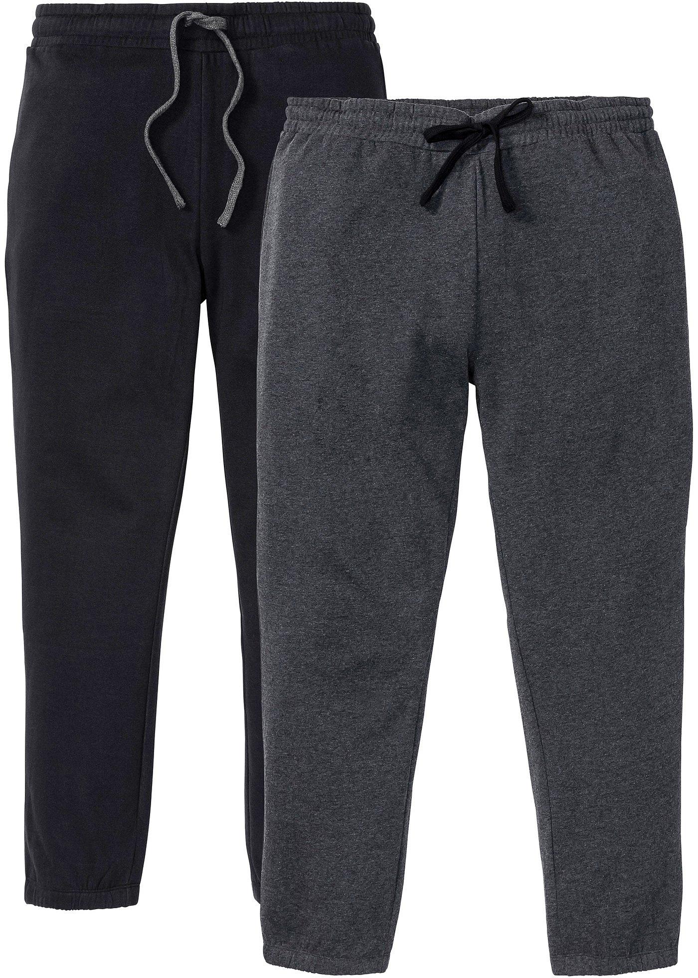 Pantalon De Jogging Homme 100% Coton Léger - Lot De 2, Ourlets Ouverts, Coupe Décontractée