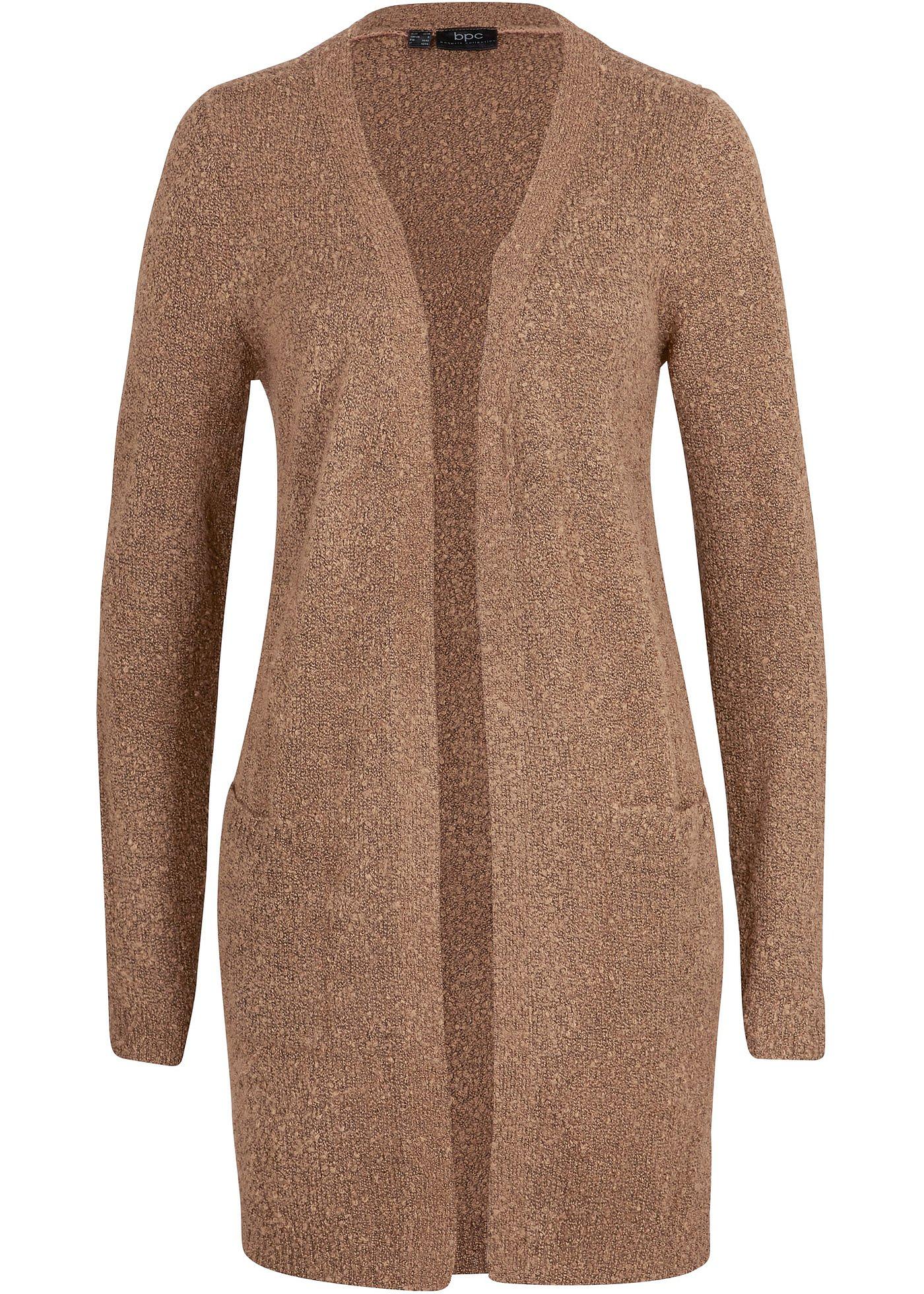 Gilet long en maille bouclée