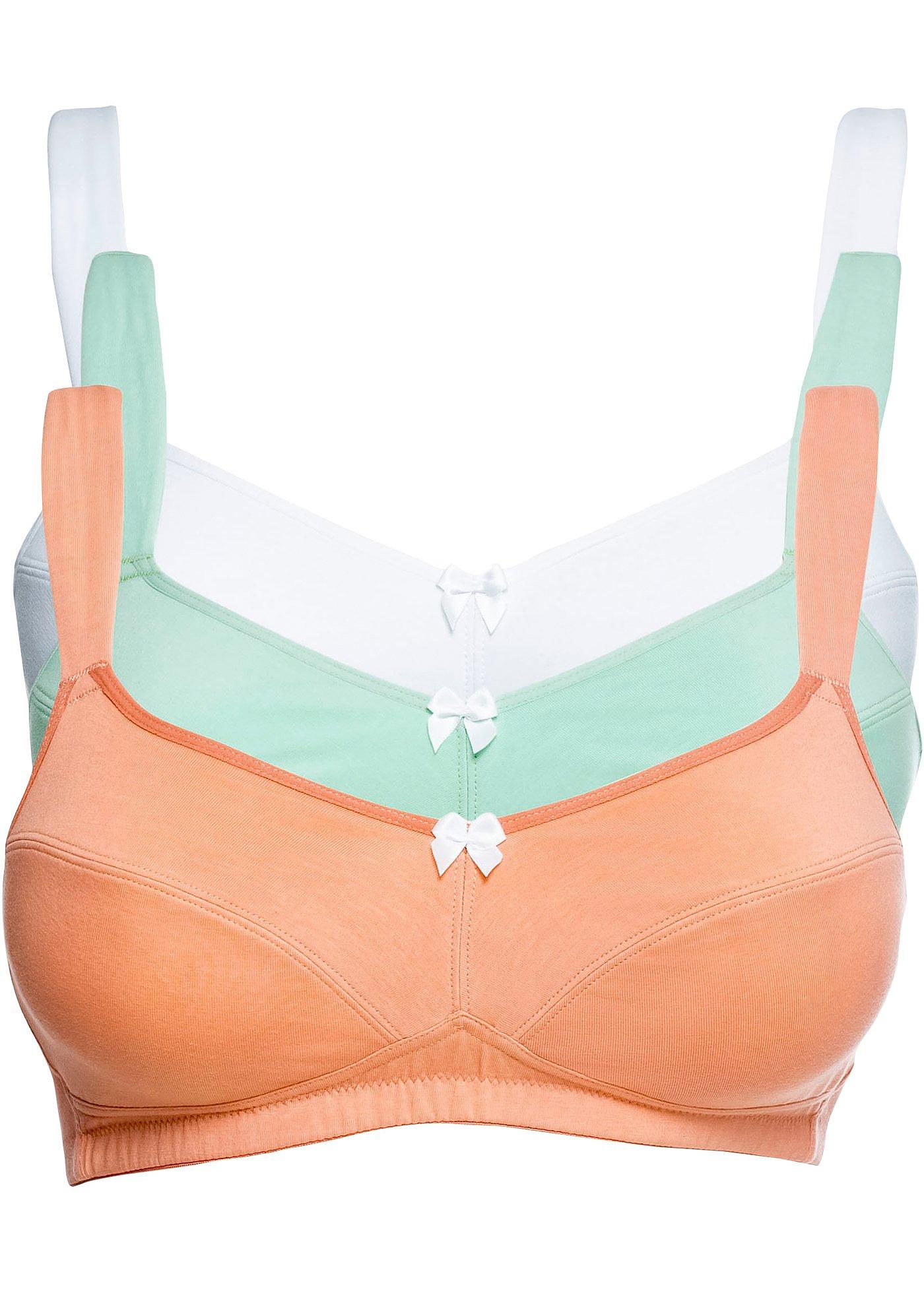 Lot de 3 soutiens-gorge sans armatures avec coton