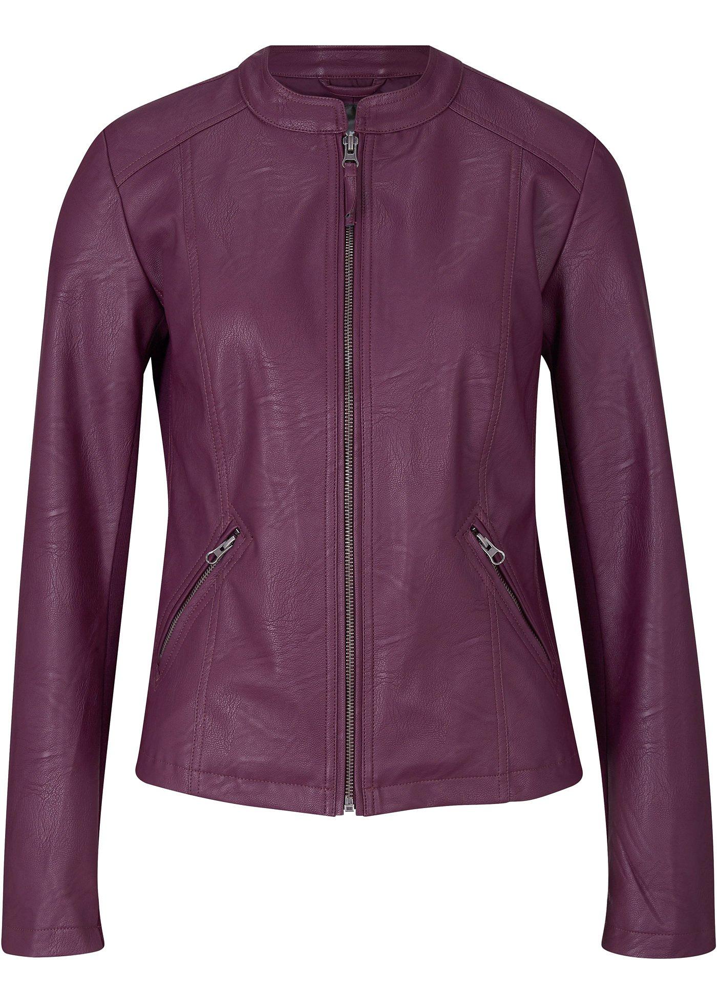 Veste synthétique imitation cuir à empiècements latéraux extensibles