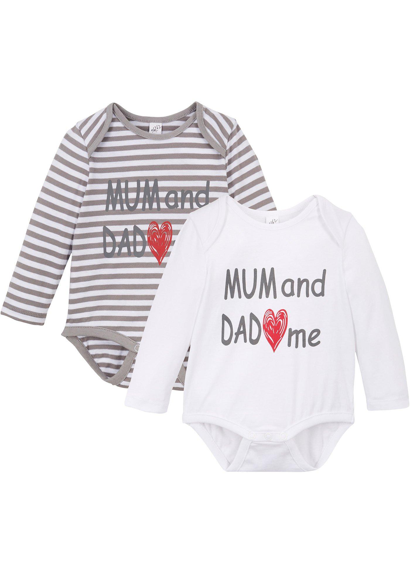 Lot de 2 bodies bébé manches longues coton bio