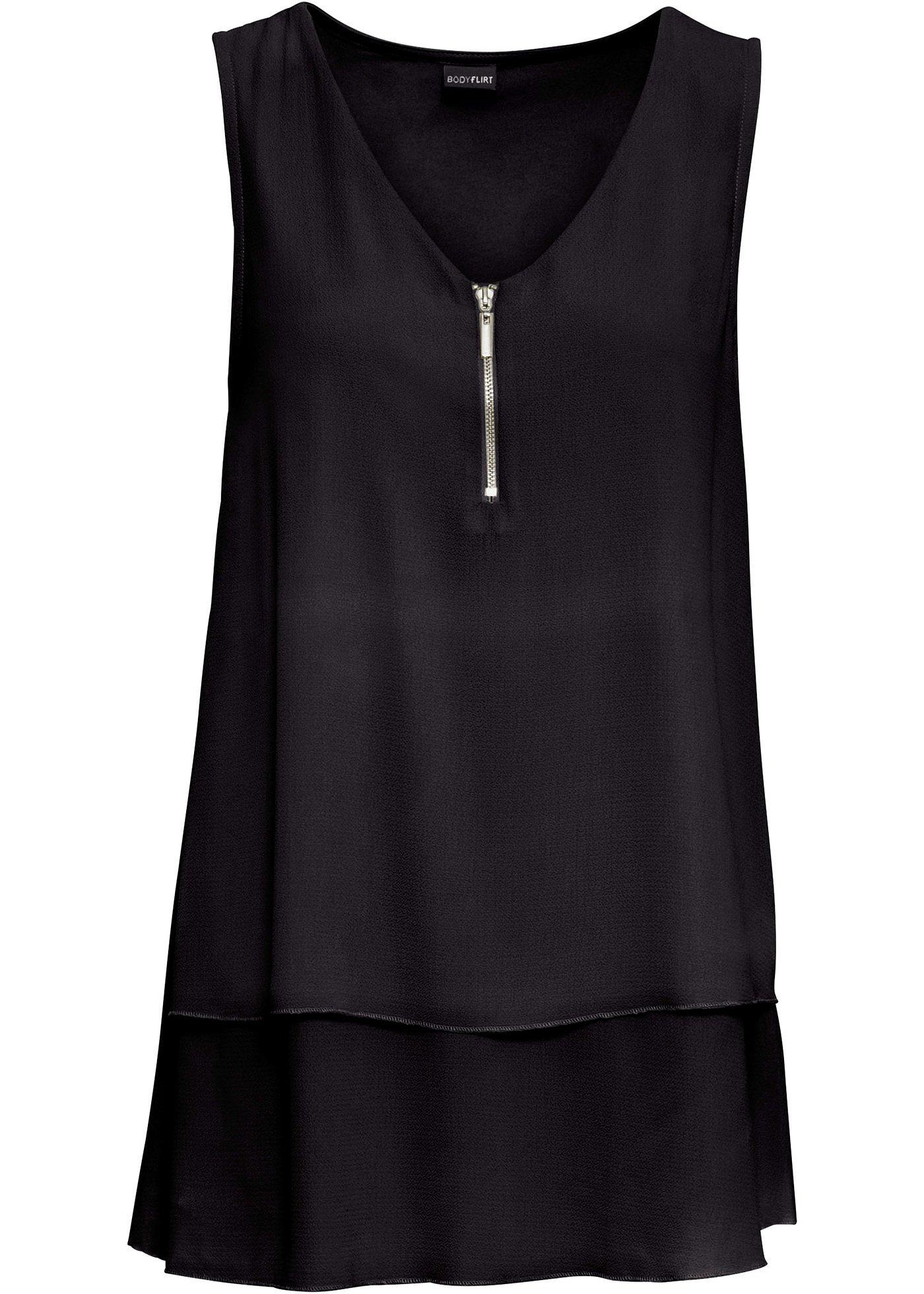 Top zippé en viscose