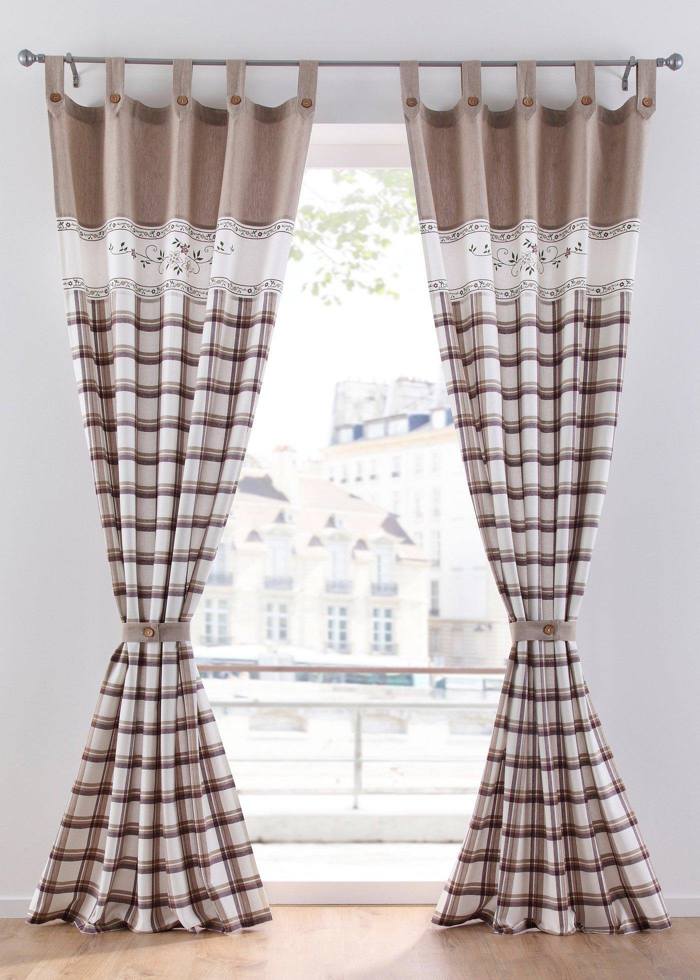 Panneau imprimé en coton avec embrasse (1 pce.)