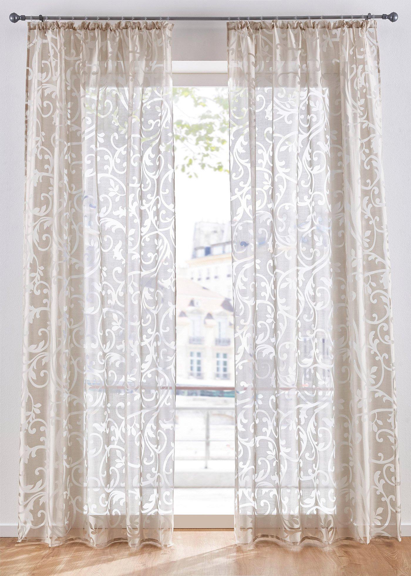 Voilage en dévoré motif sarment (1 pce.)