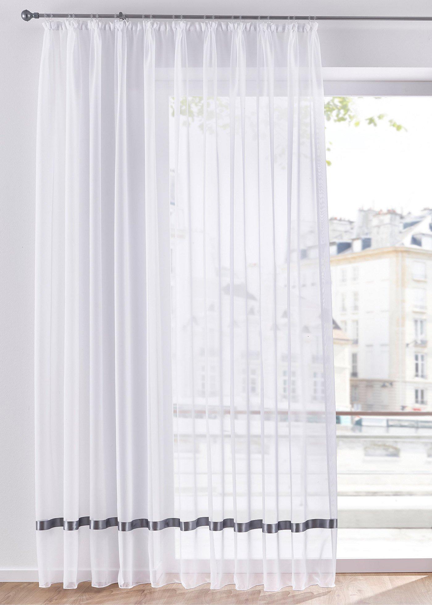 Voilage avec ruban satin (1 pce.)