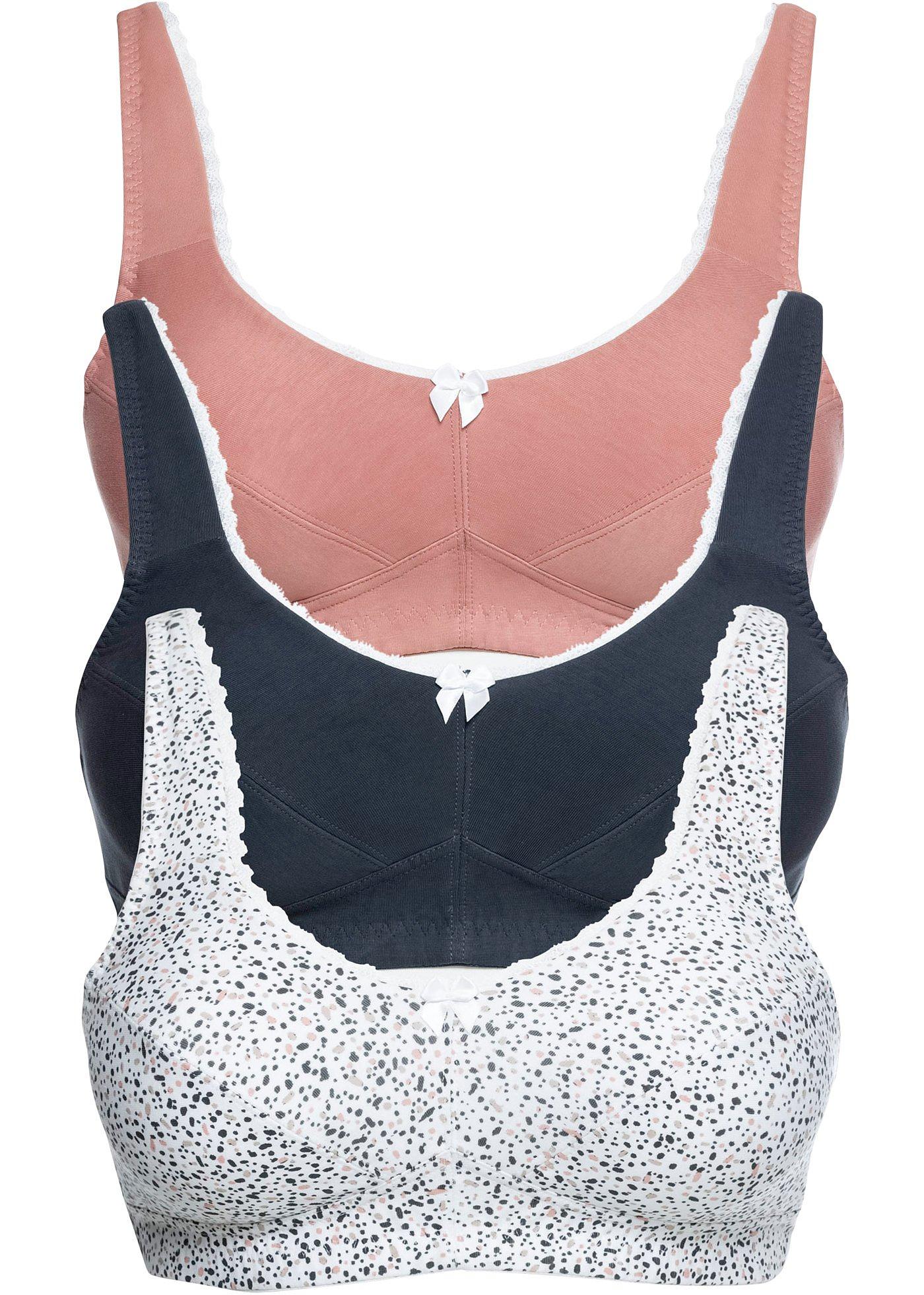 Lot de 3 soutiens-gorge sans armatures en coton bio