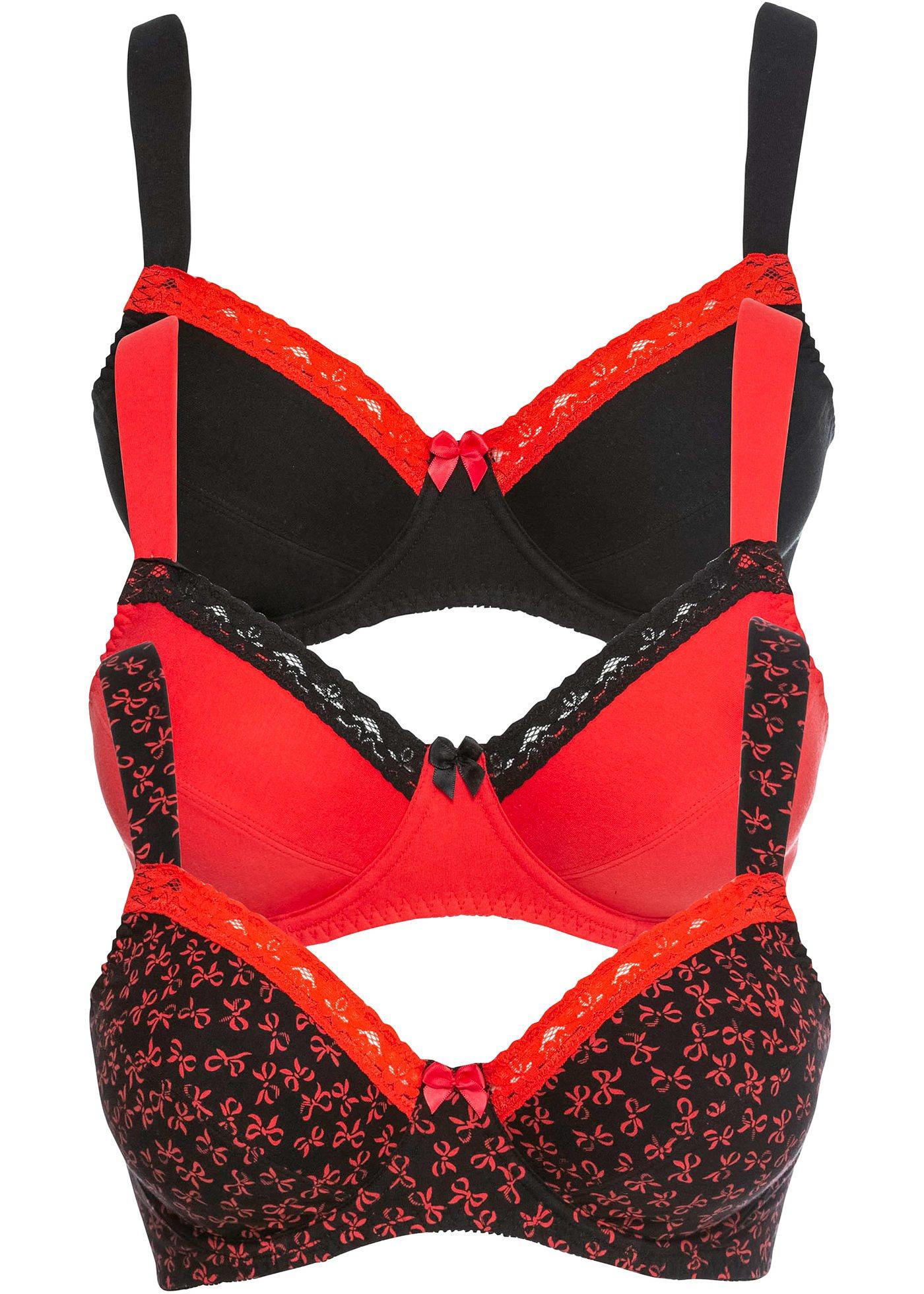 Lot de 3 soutiens-gorge à armatures avec coton