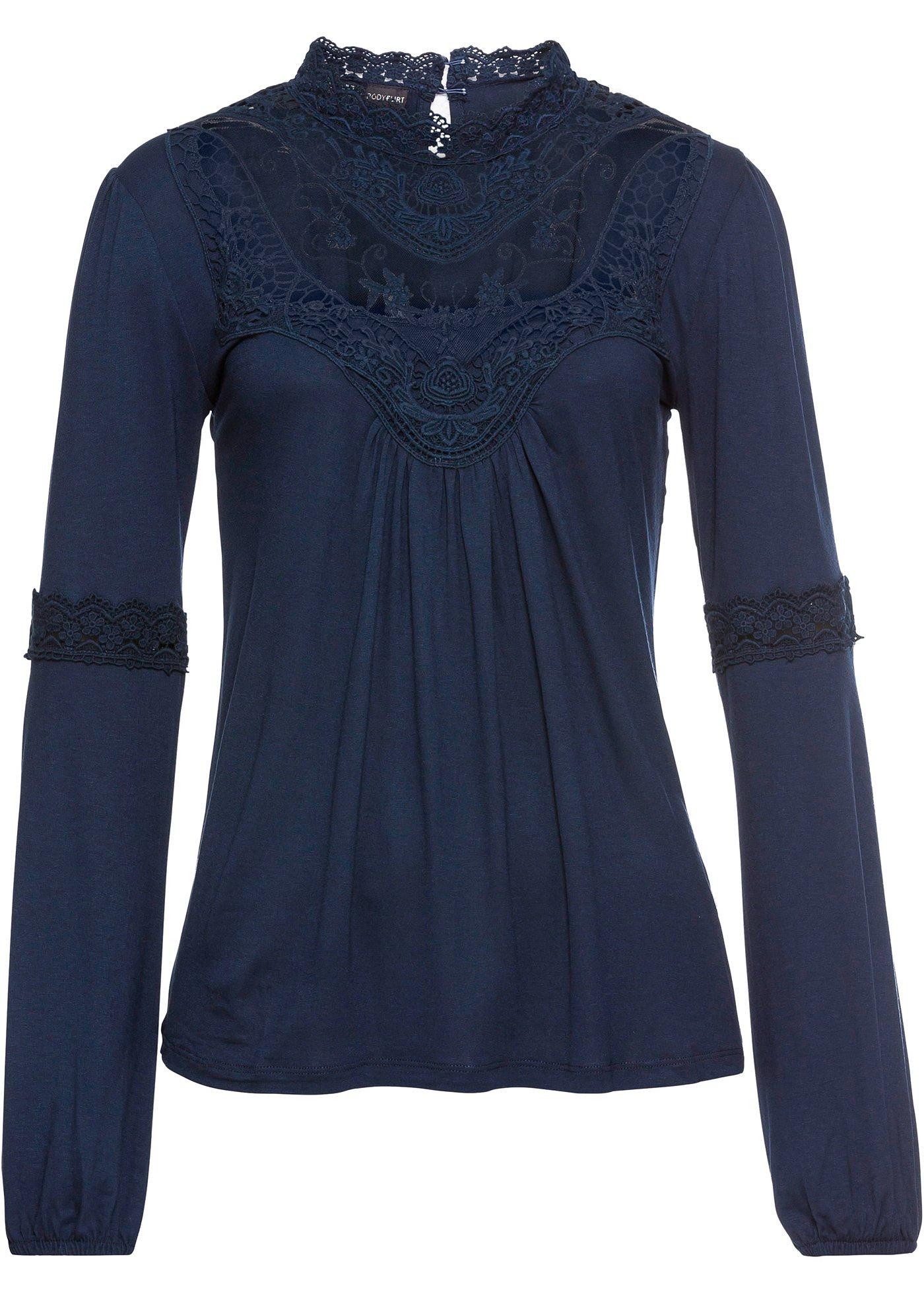 T-shirt manches longues avec dentelle