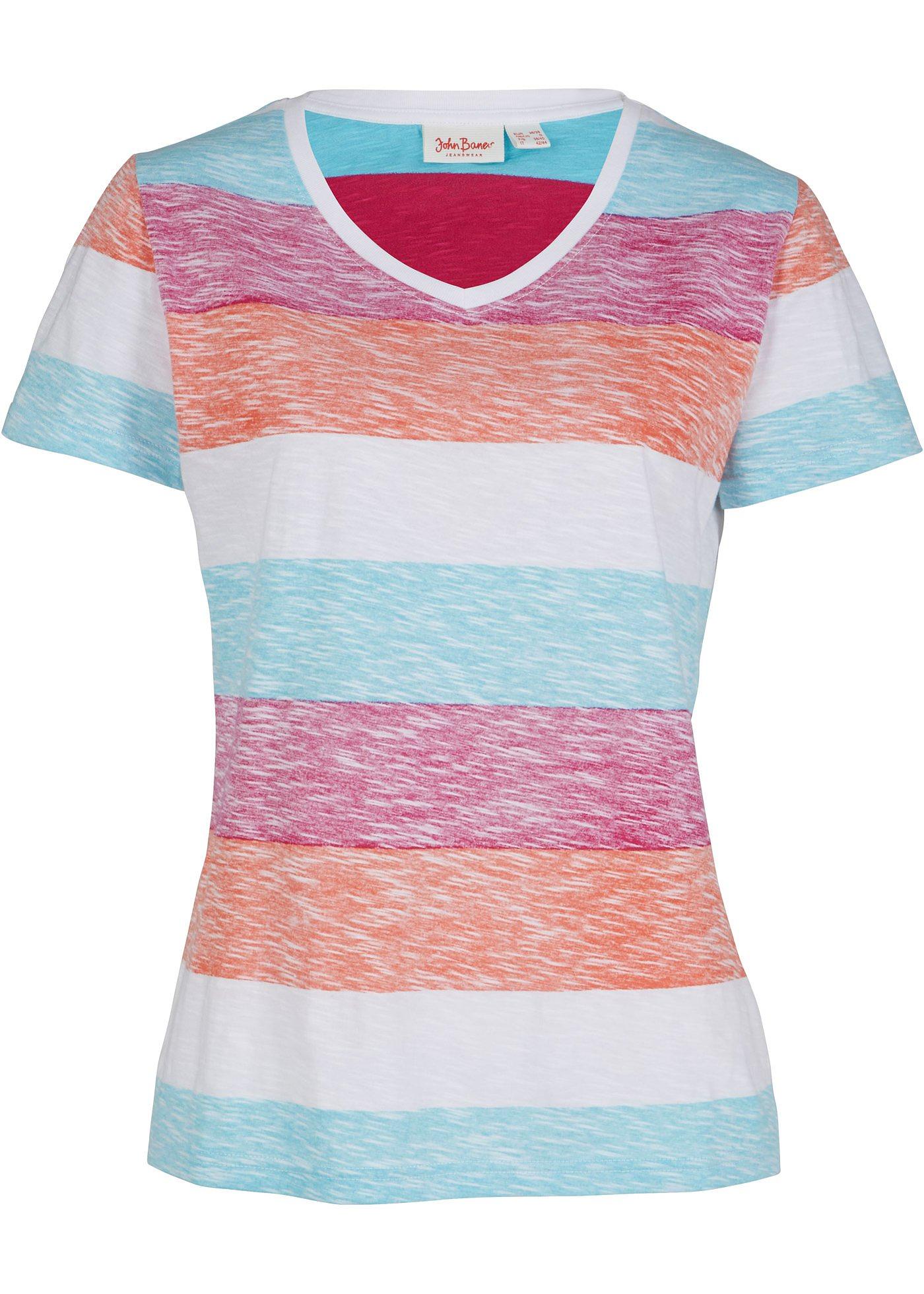 T-shirt coton à manches courtes rayé