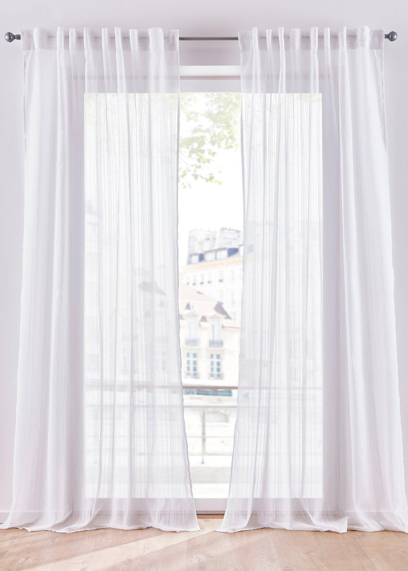 Voilage transparent à rayures (1 pce.)