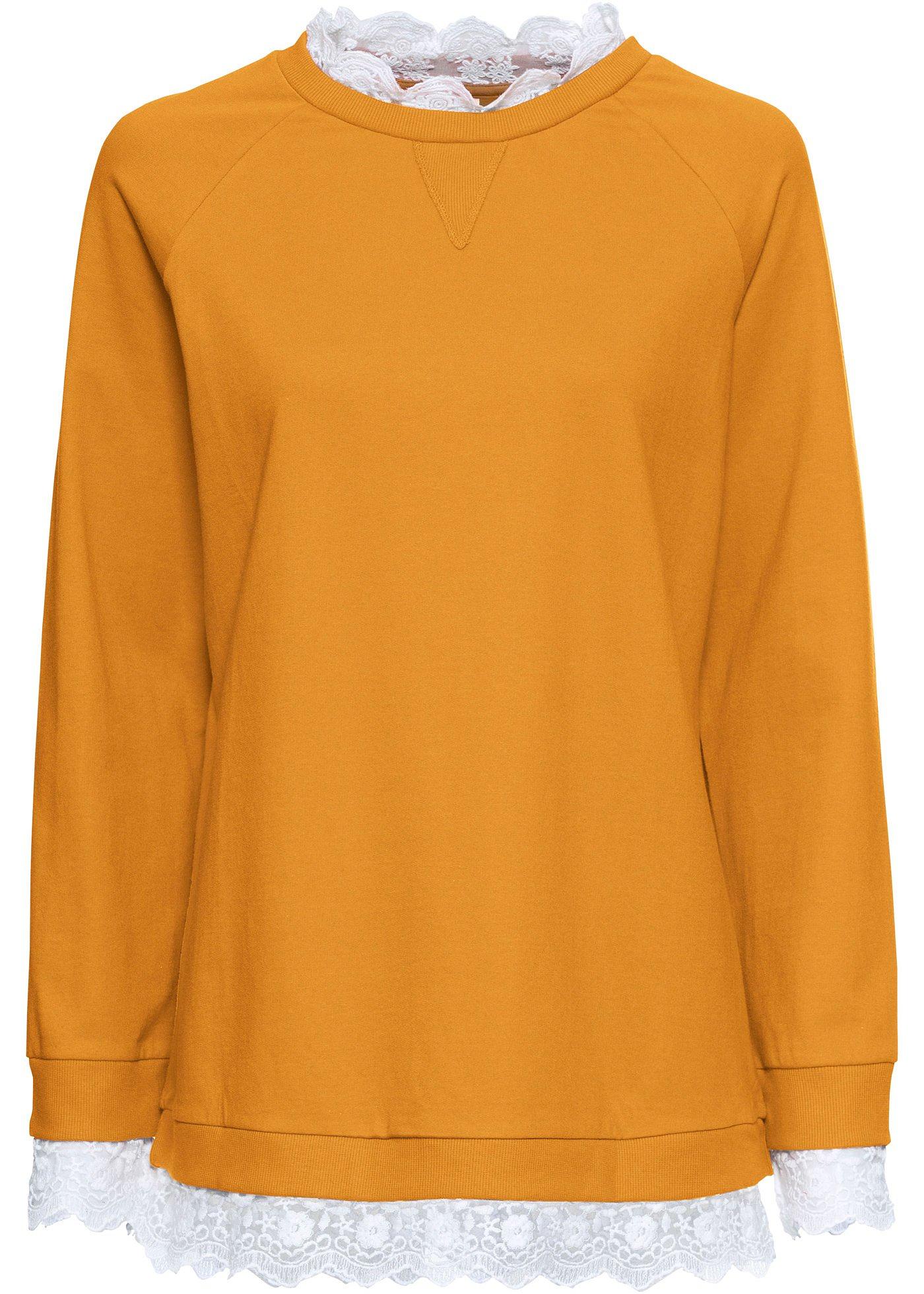 Sweat-shirt oversize à dentelle