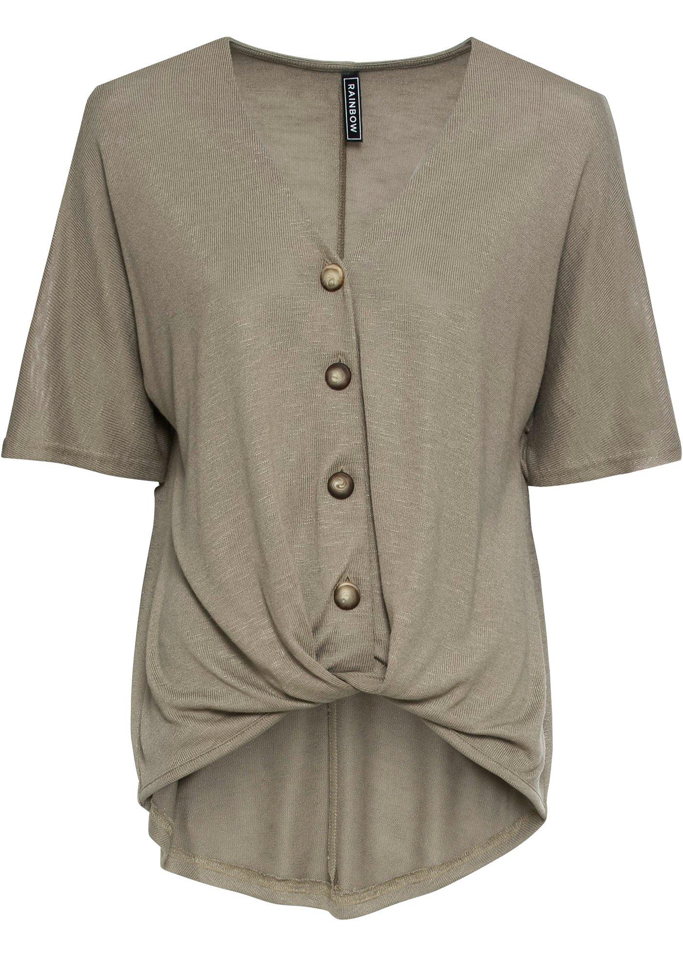 Blouse avec drapé et patte de boutonnage