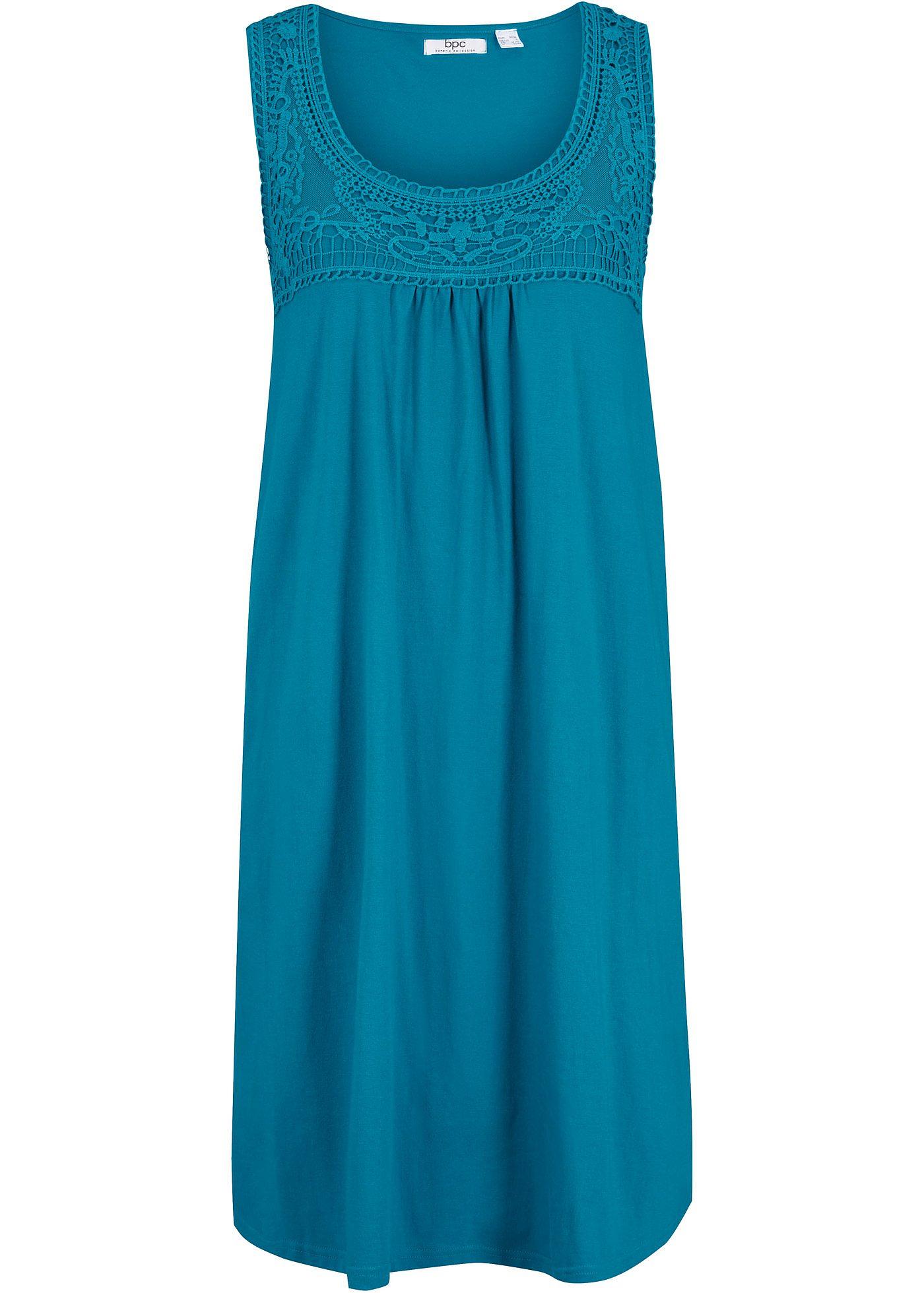 Robe en coton à dentelle, sans manches