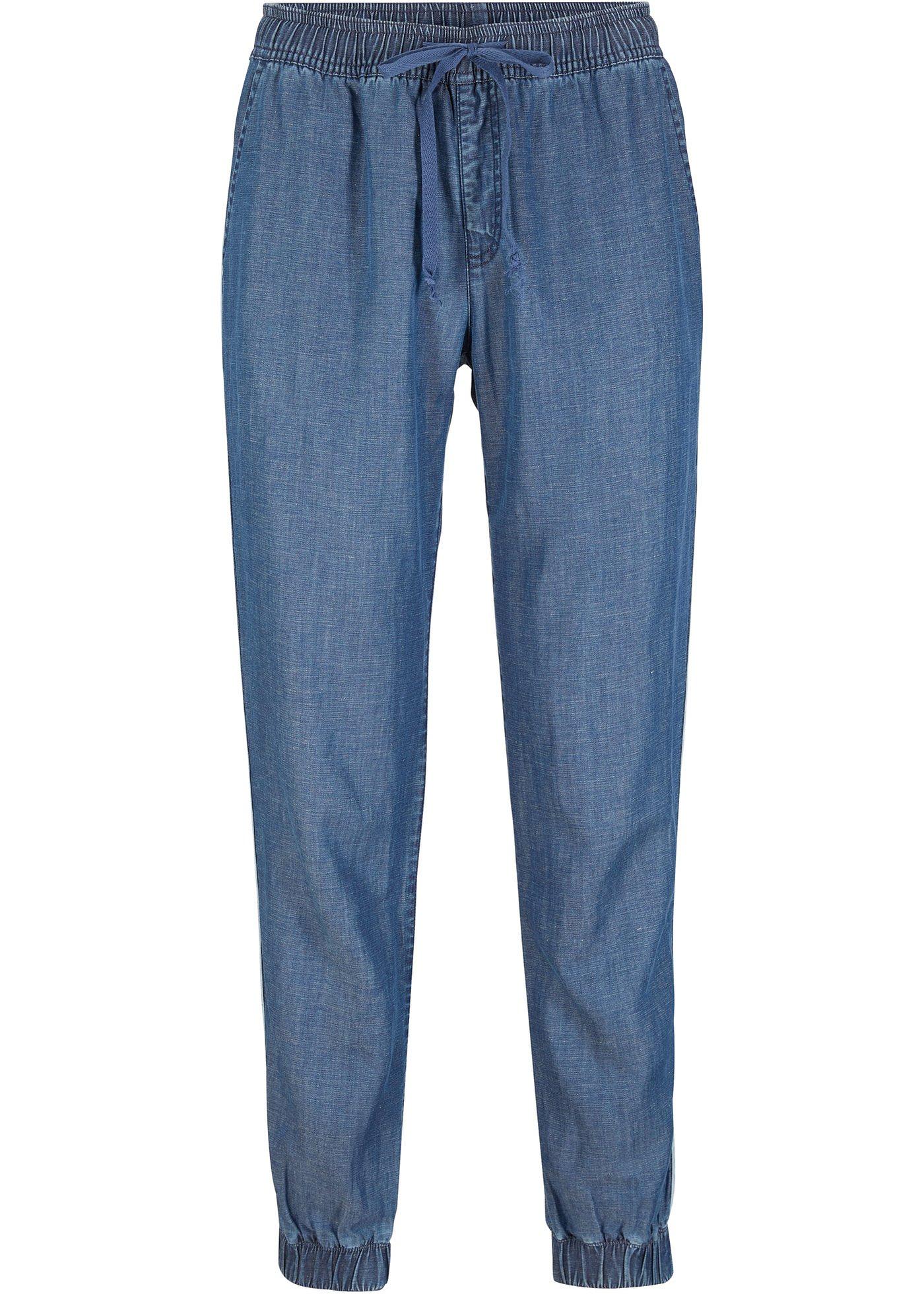 Jean taille extensible en lin avec TENCEL™ Lyocell