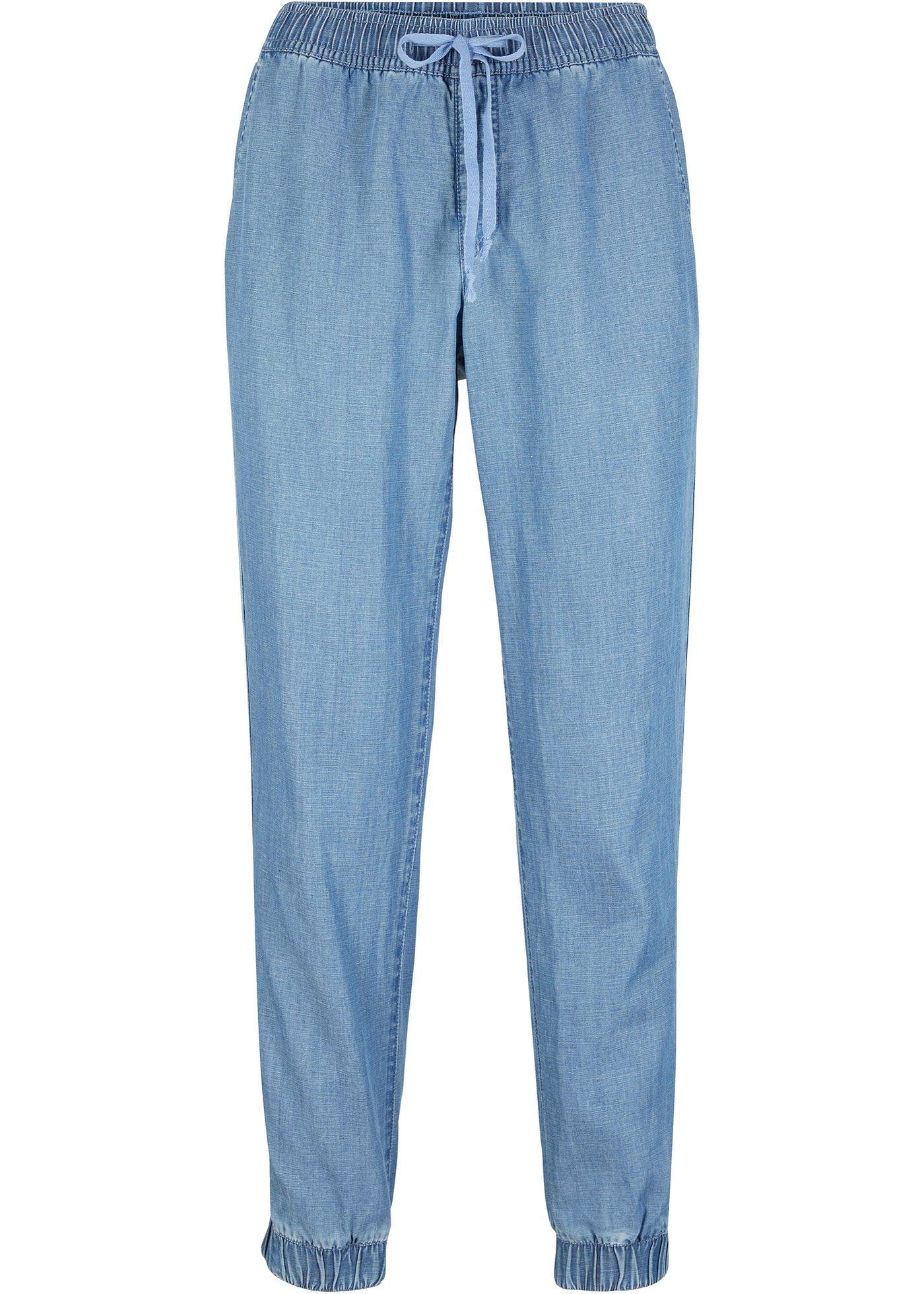 Jean taille extensible en lin avec TENCEL™ Lyocell