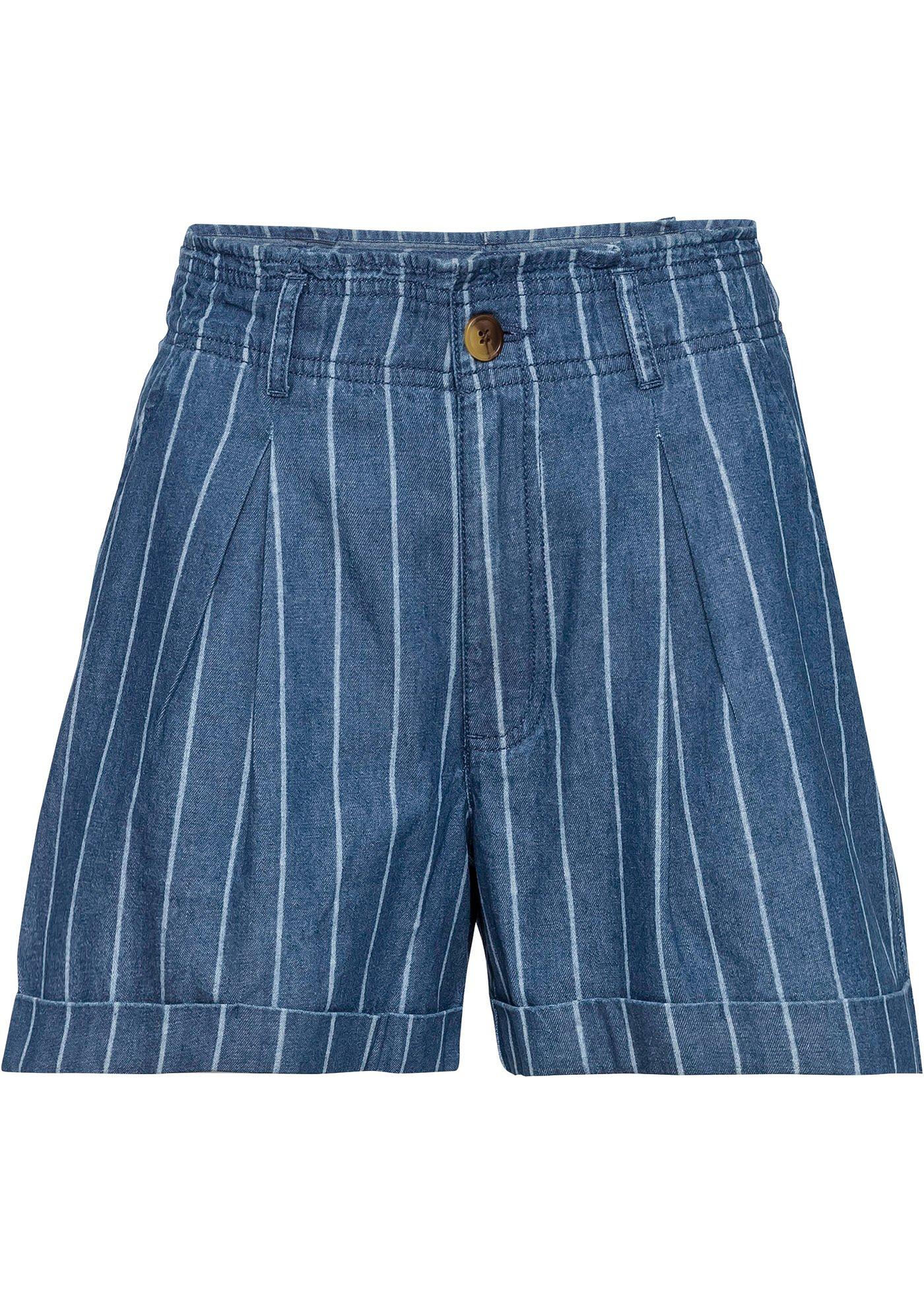 Short en jean à rayures