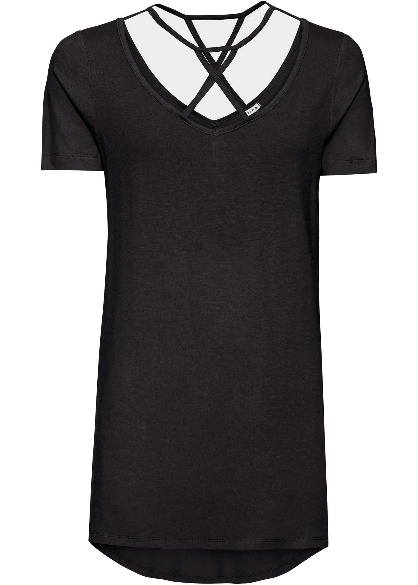 T-shirt court-long à laçage