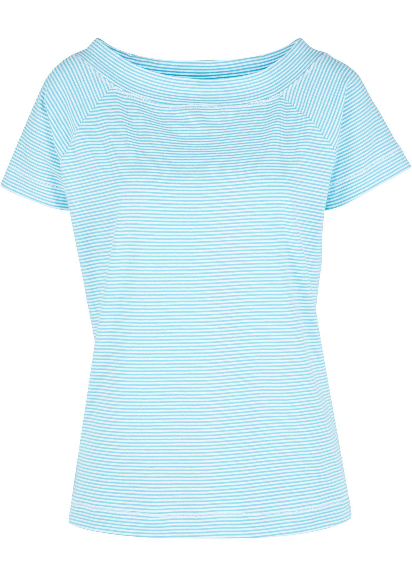 T-shirt avec encolure bateau, manches 1/2