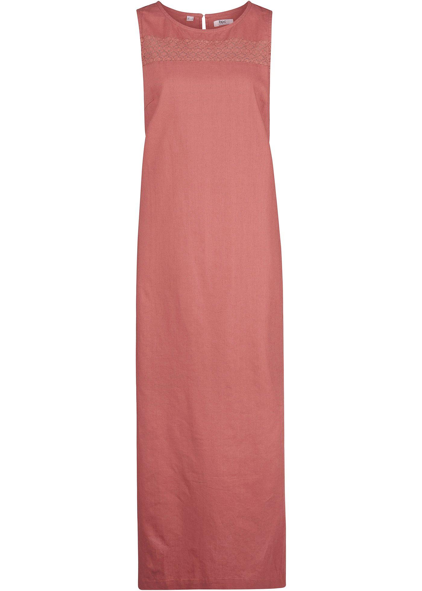 Robe en lin à motif ajouré, sans manches