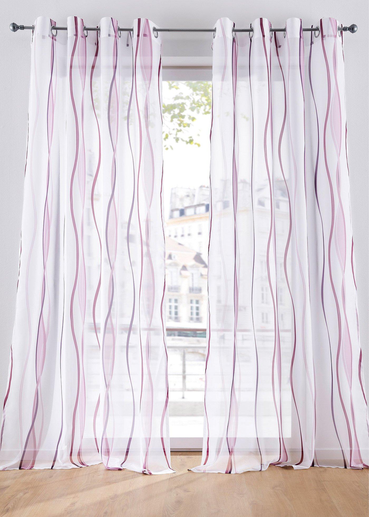 Voilage avec imprimé vague, (1 pce.)