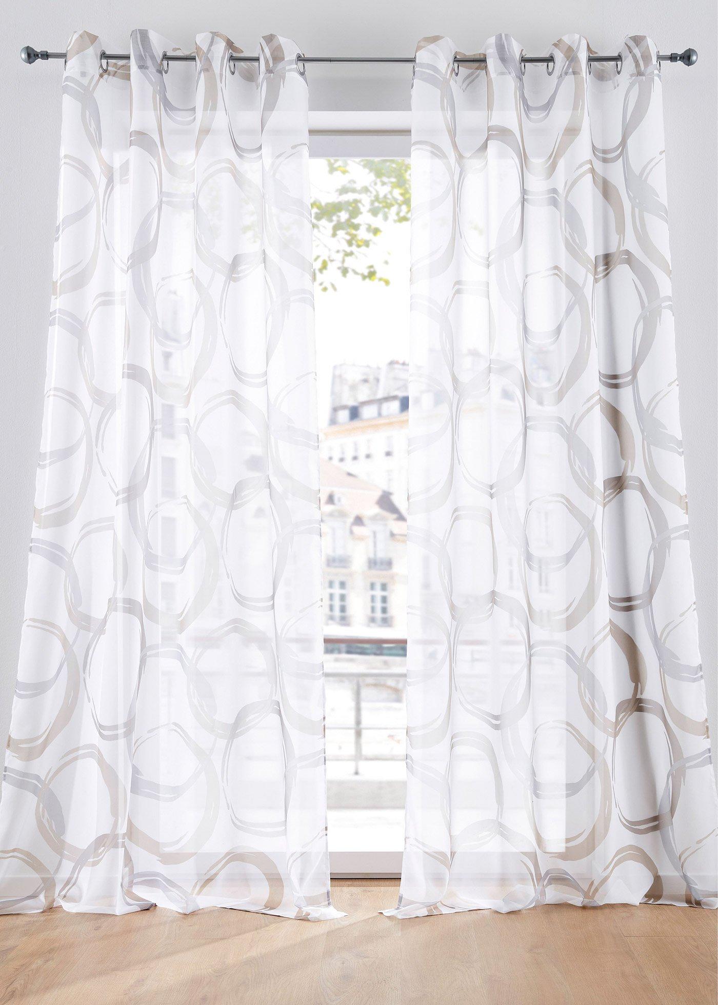 Voilage transparent motif cercle (1 pce.)