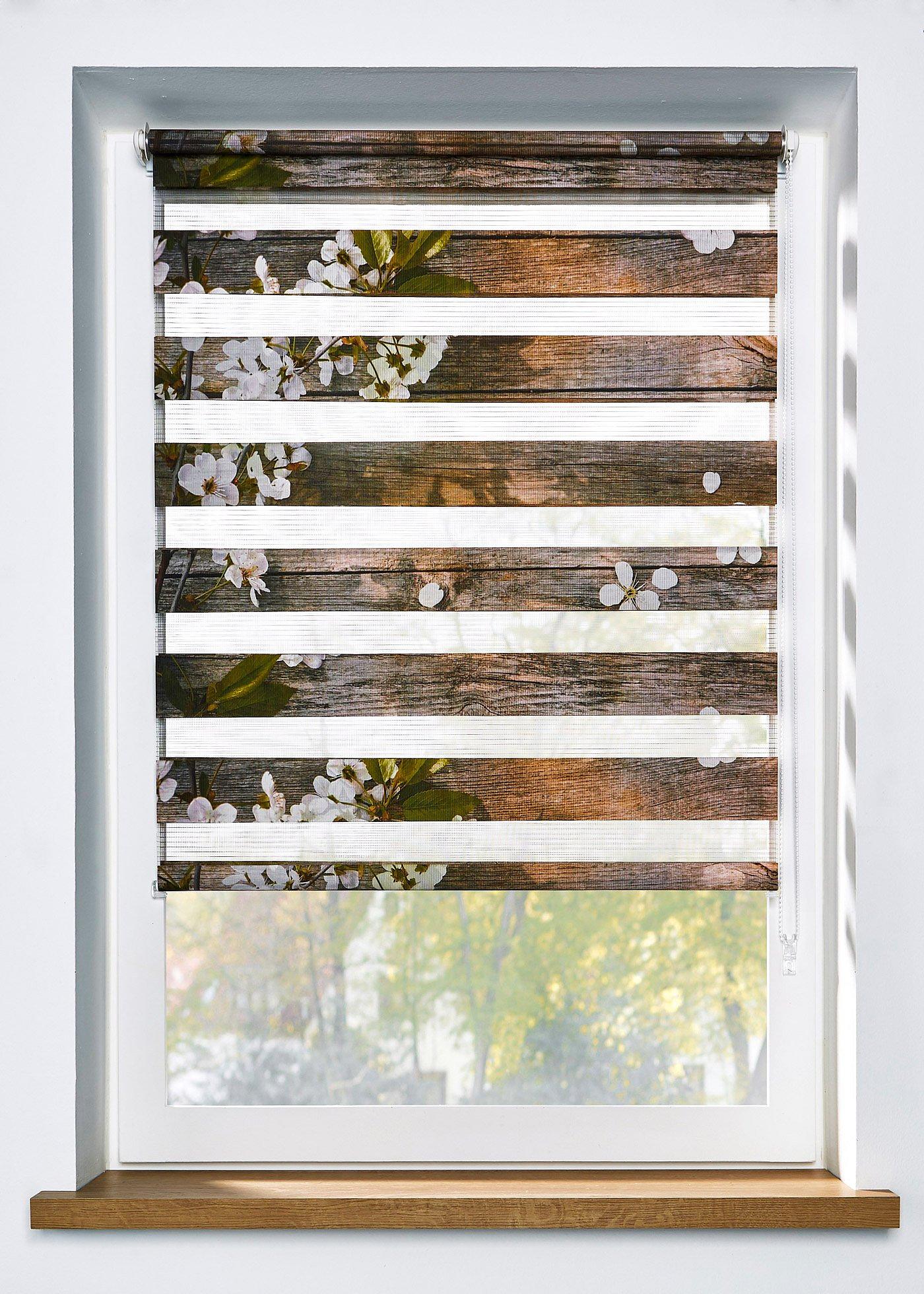 Store double motif fleurs