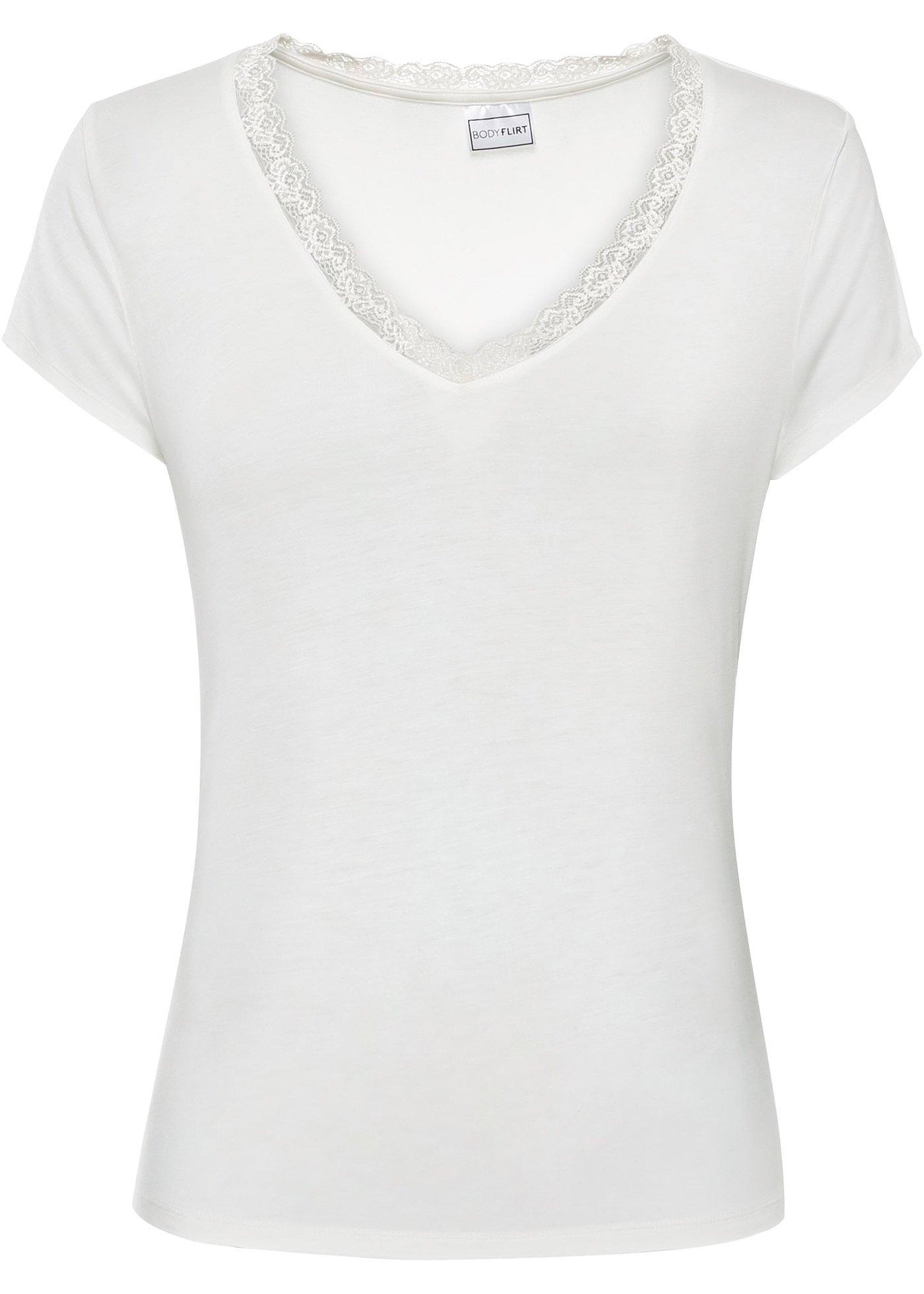 T-shirt à empiècement dentelle