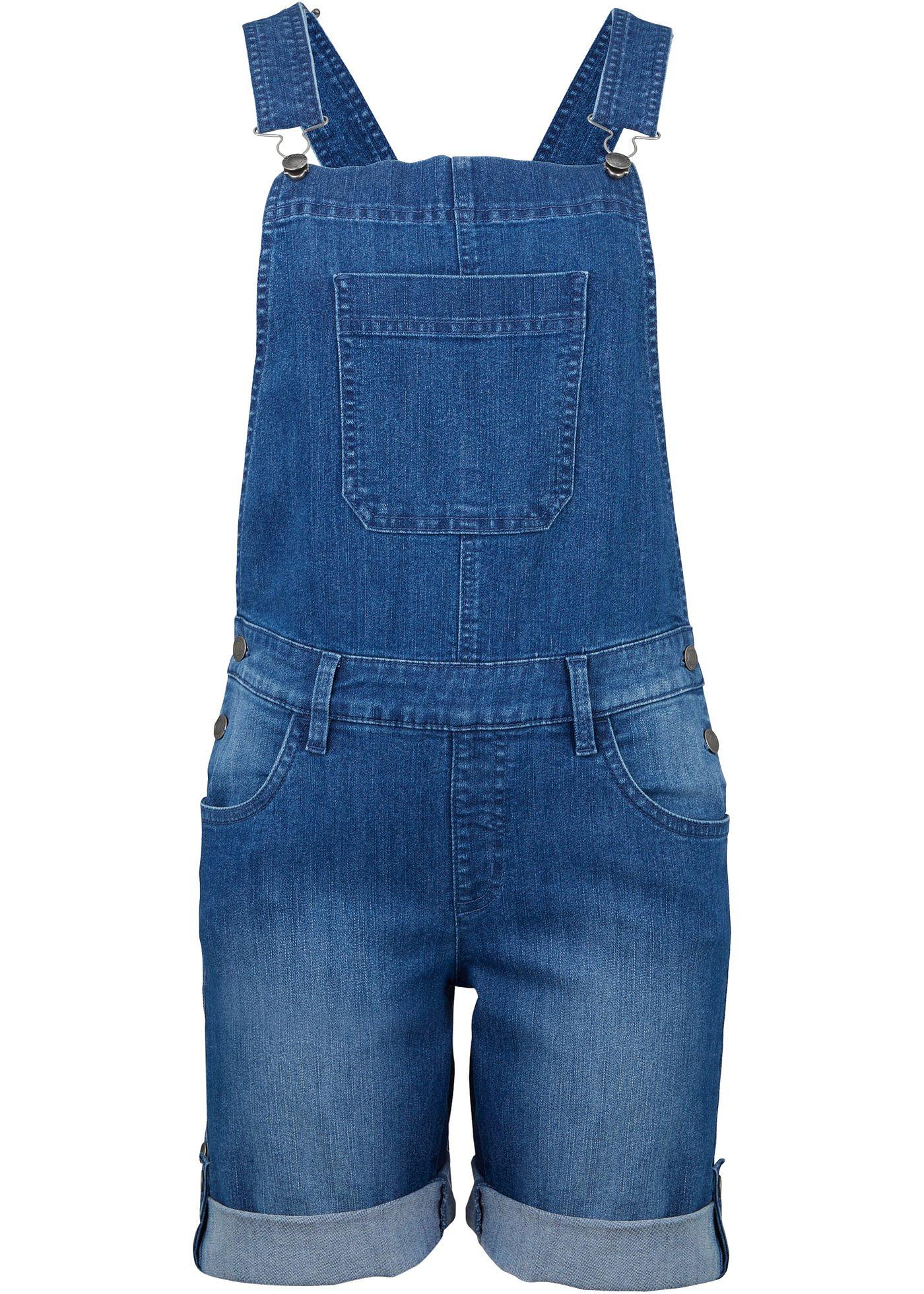 Salopette-short en jean confort stretch