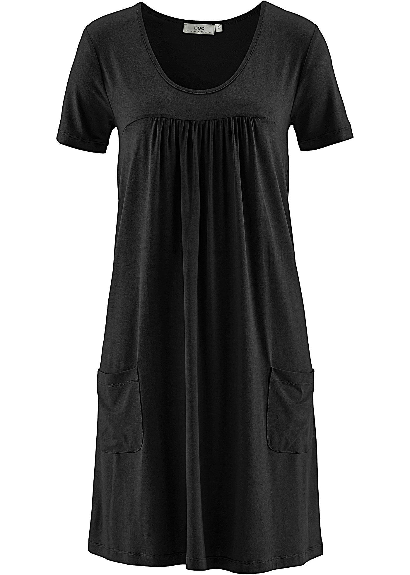 Robe courte en jersey viscose, manches courtes