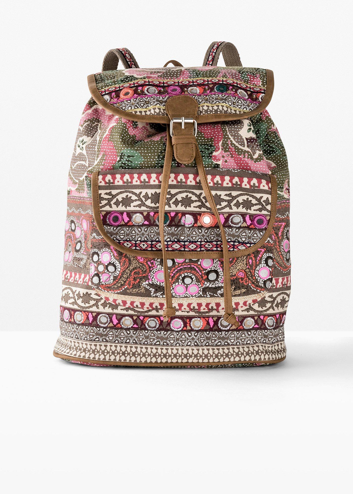 Sac à dos avec broderie et paillettes