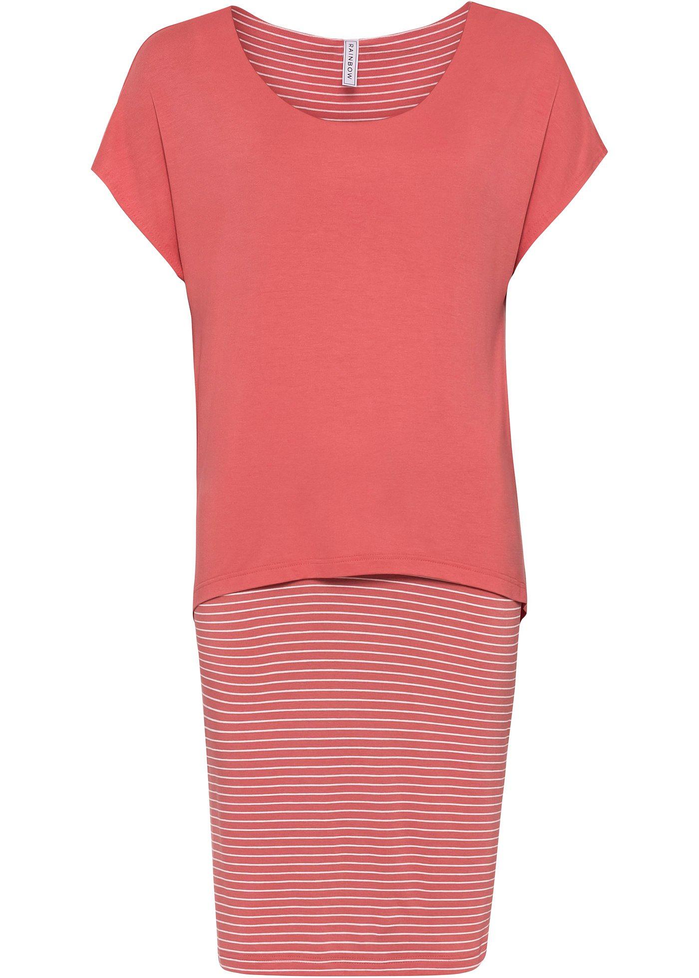 Robe en jersey avec jupe rayée