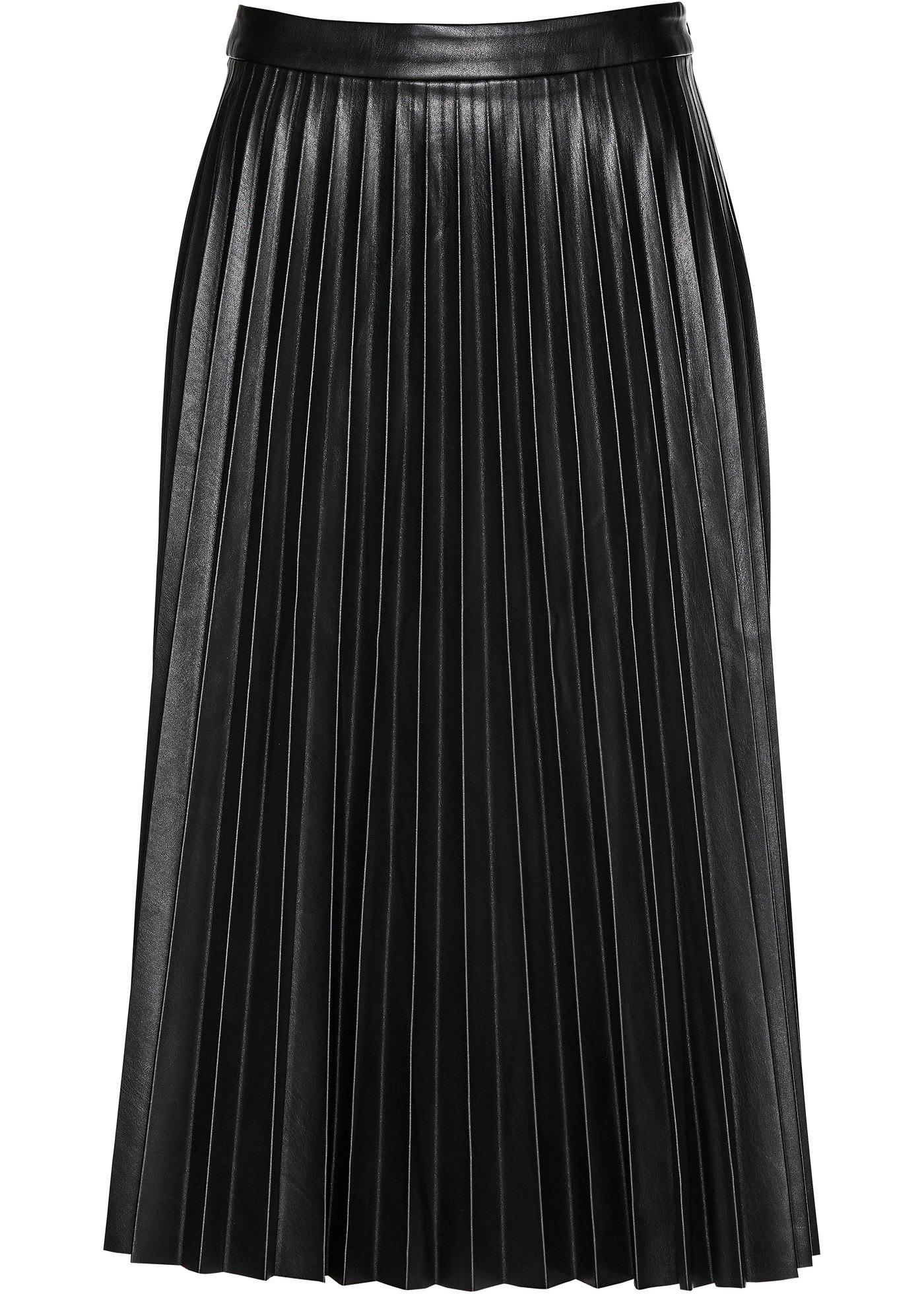 Jupe plissée en synthétique imitation cuir