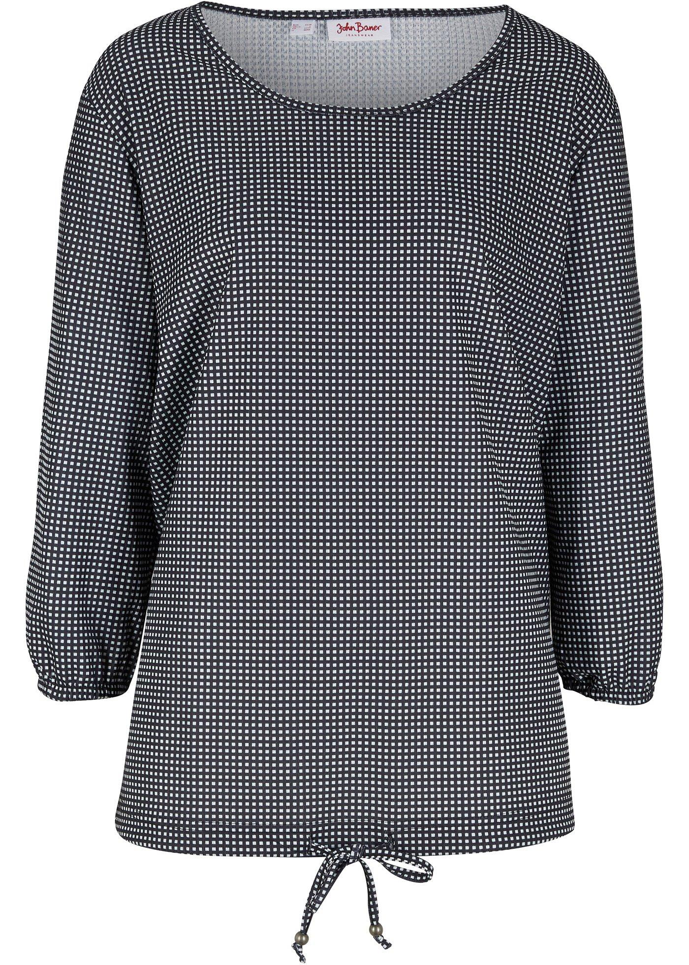 T-shirt tunique imprimé, manches 3/4