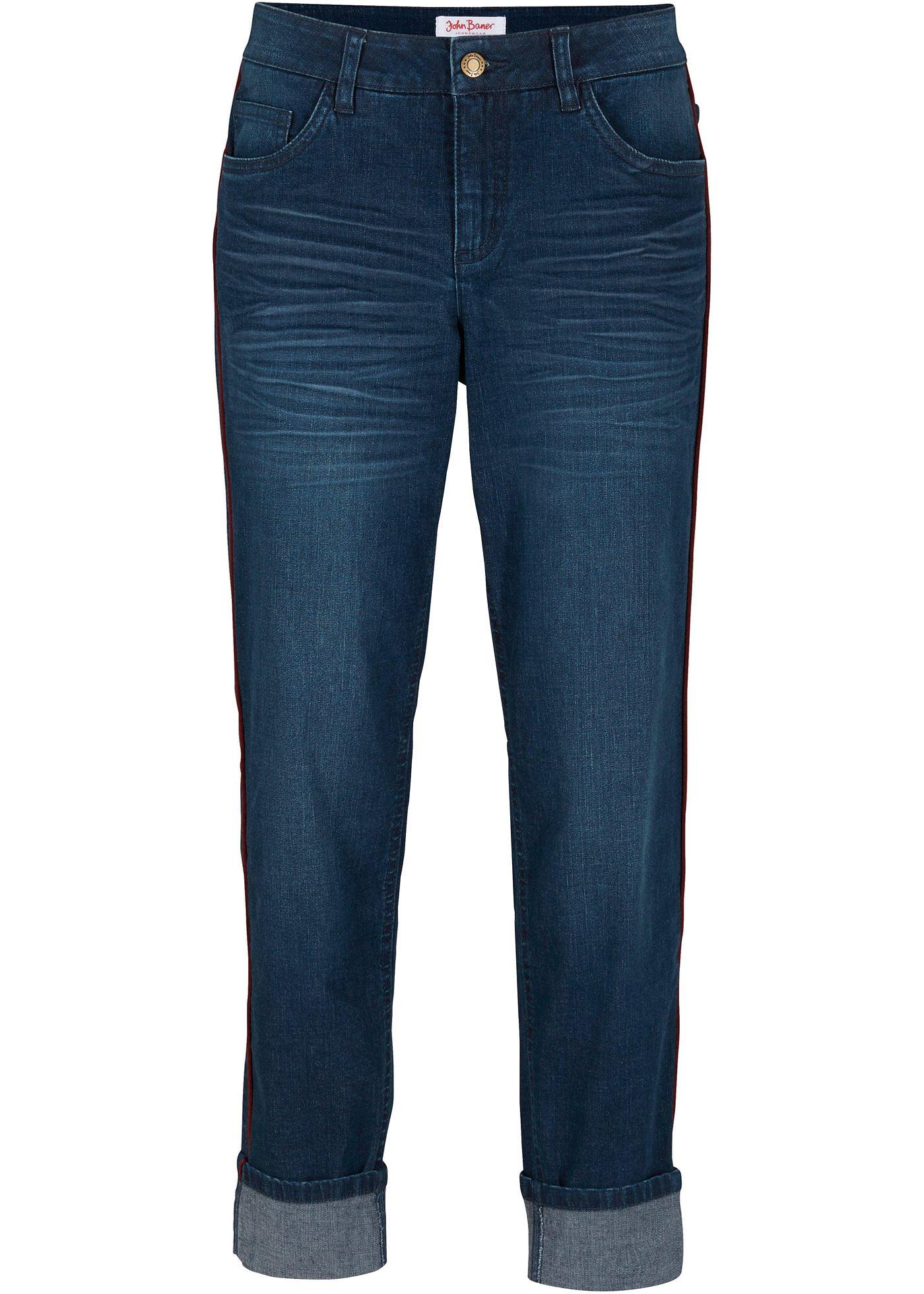 Jean boyfriend à galon coloré, 7/8