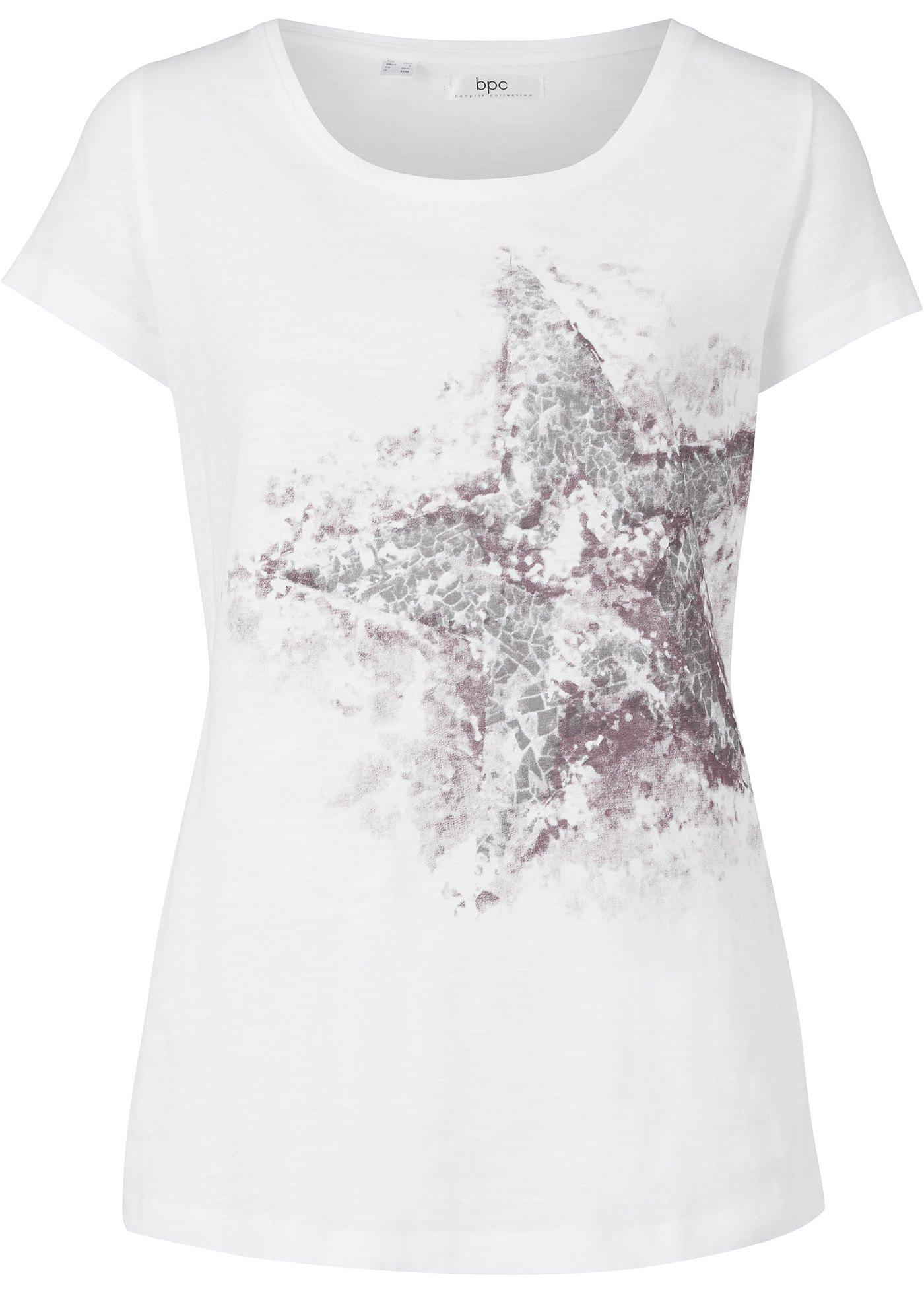 T-shirt coton fil flammé à manches courtes