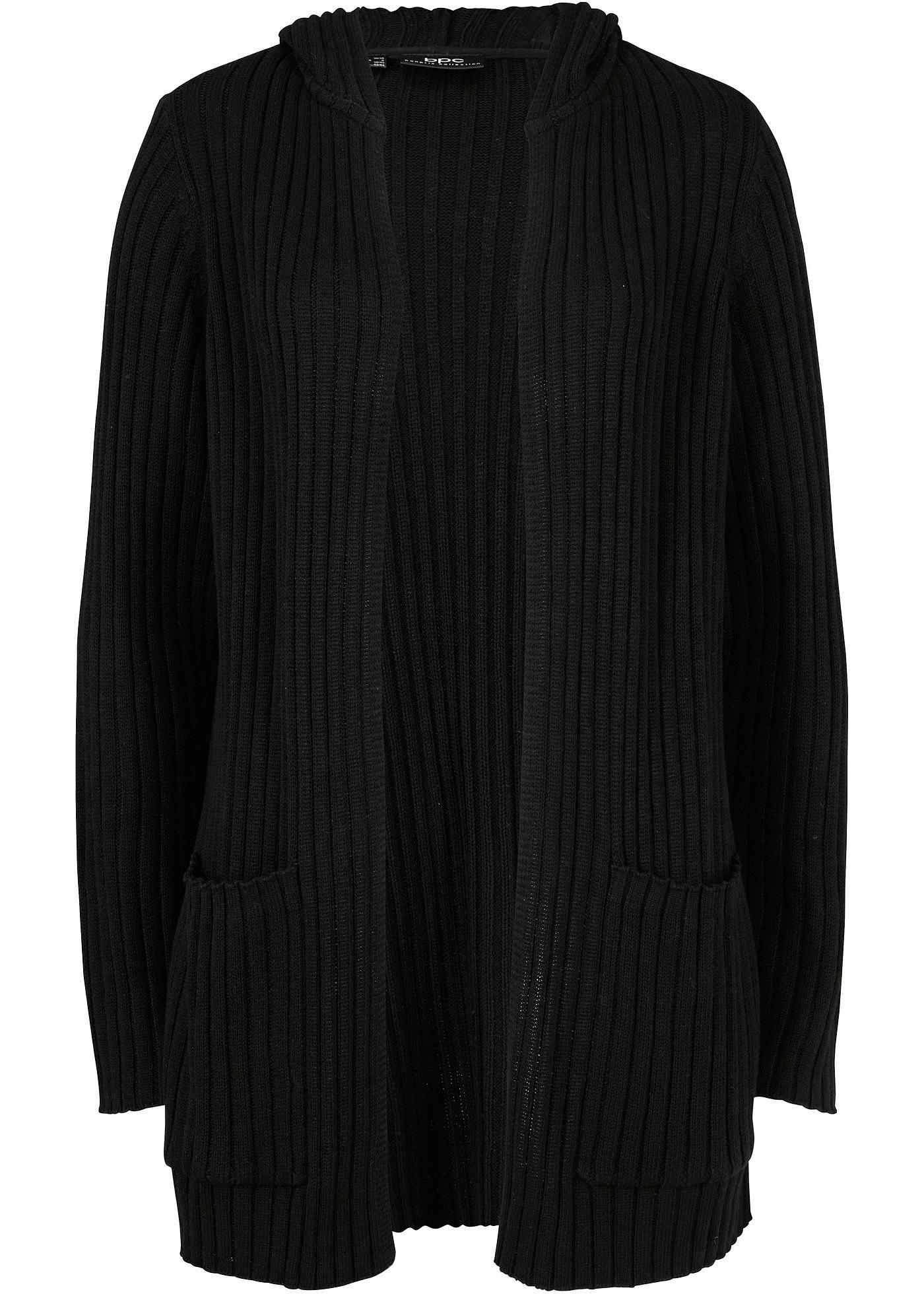 Gilet en maille à capuche