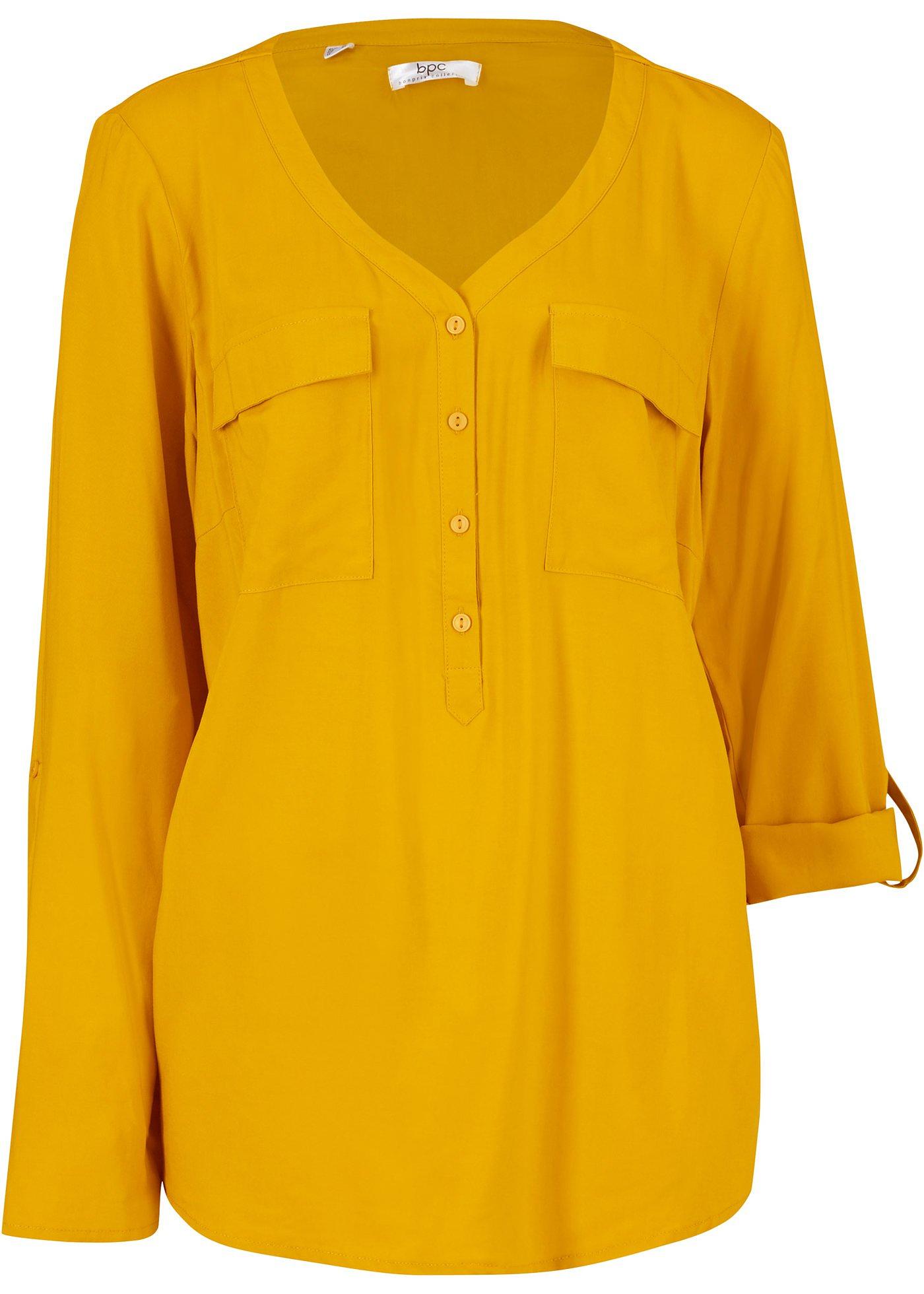 Blouse en viscose à col V et manches longues