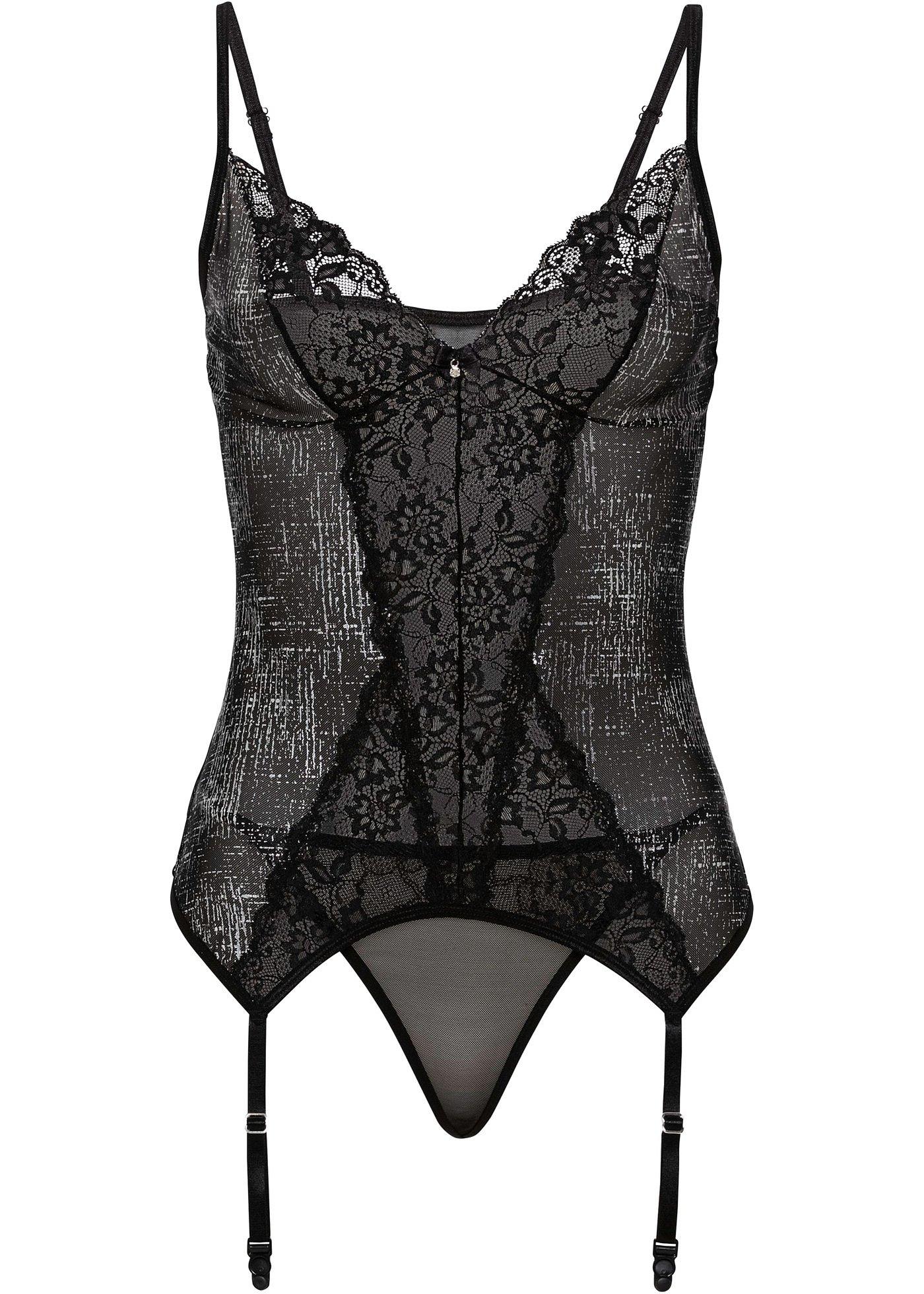 Top porte-jarretelles et string (Ens. 2 pces.)