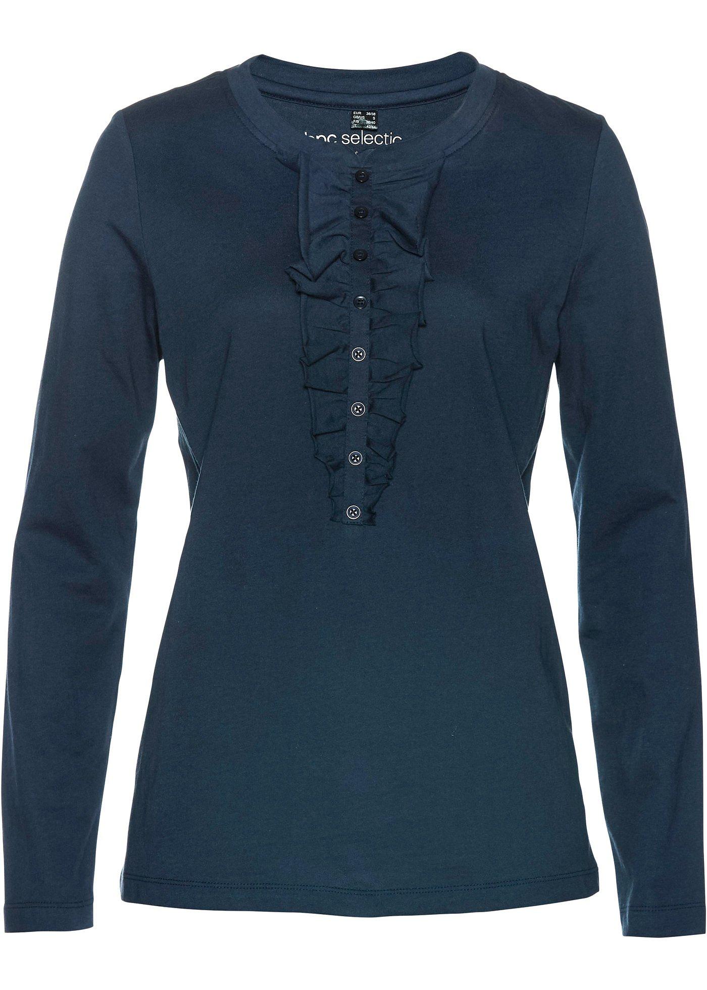 T-shirt manches longues à ruchés