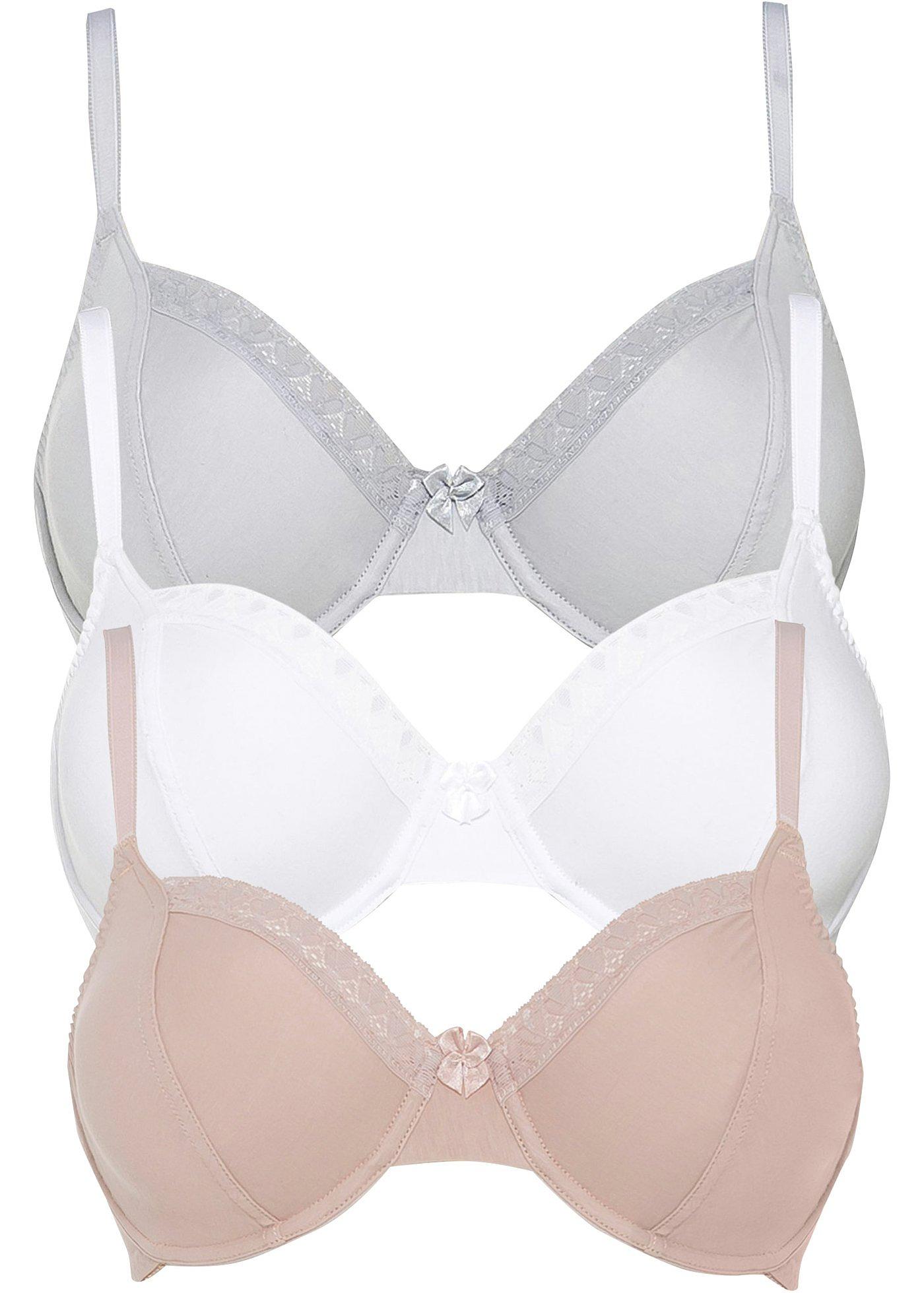 Lot de 3 soutiens-gorge à armatures en coton bio