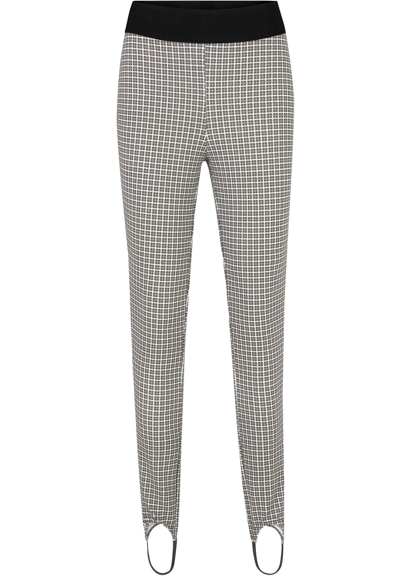 Pantalon fuseau en Punto di Roma à carreaux avec empiècement taille confortable