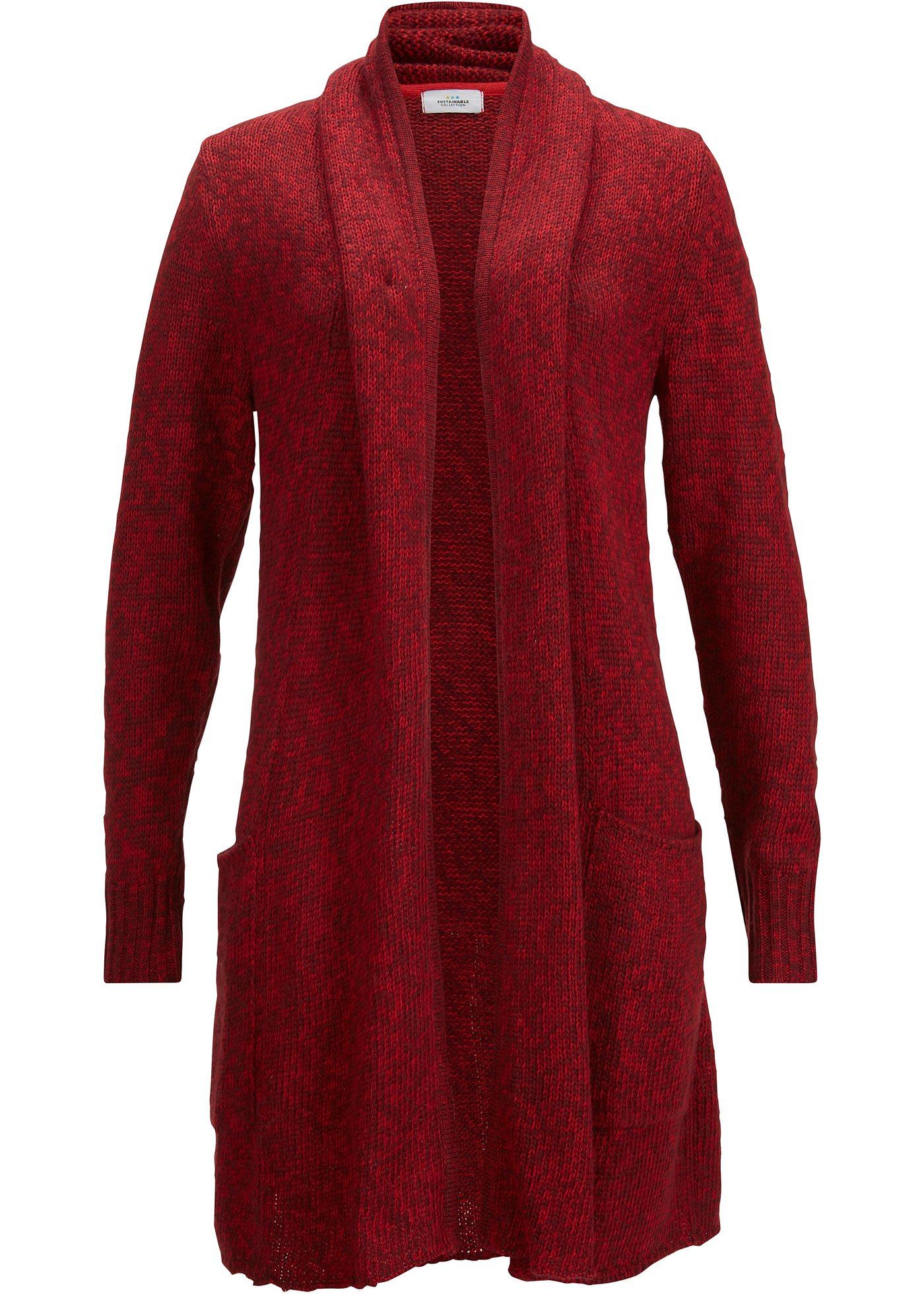 Gilet long en maille avec coton recyclé