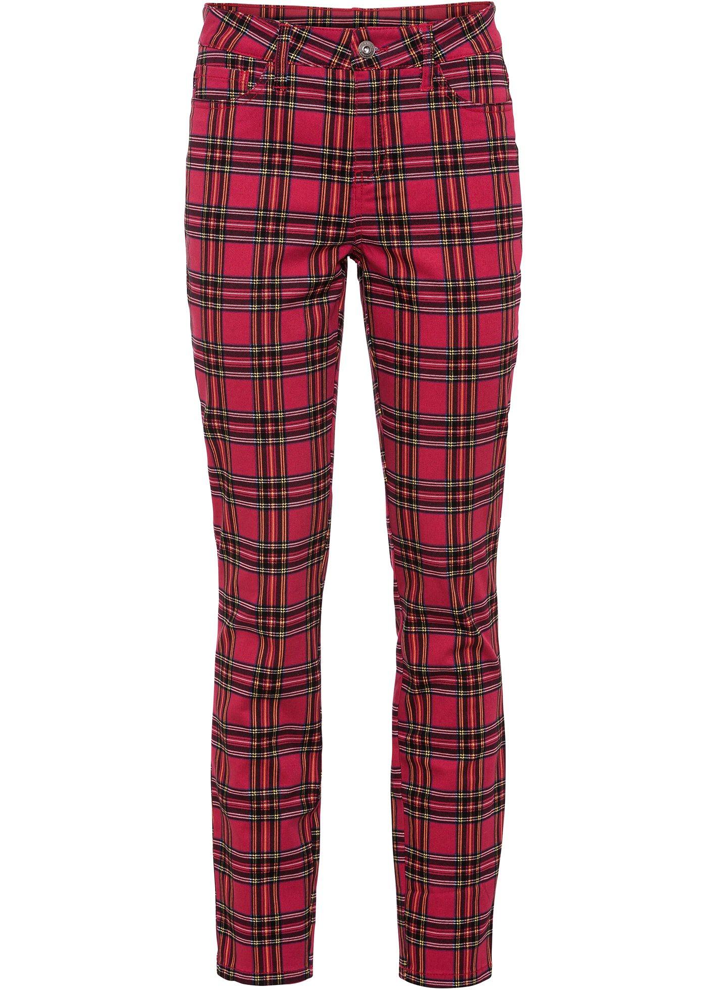 Pantalon extensible à carreaux