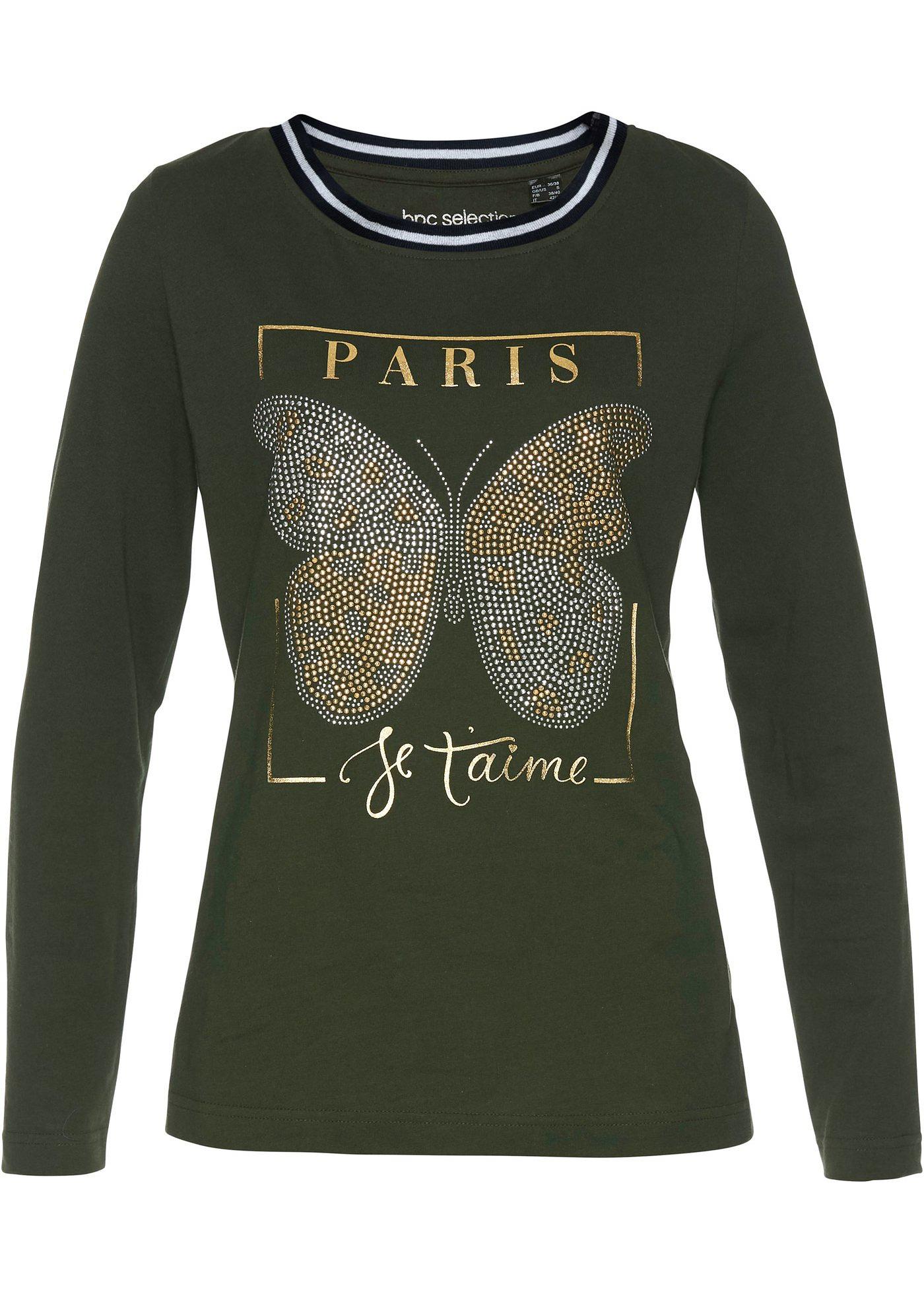 T-shirt avec pierres brillantes