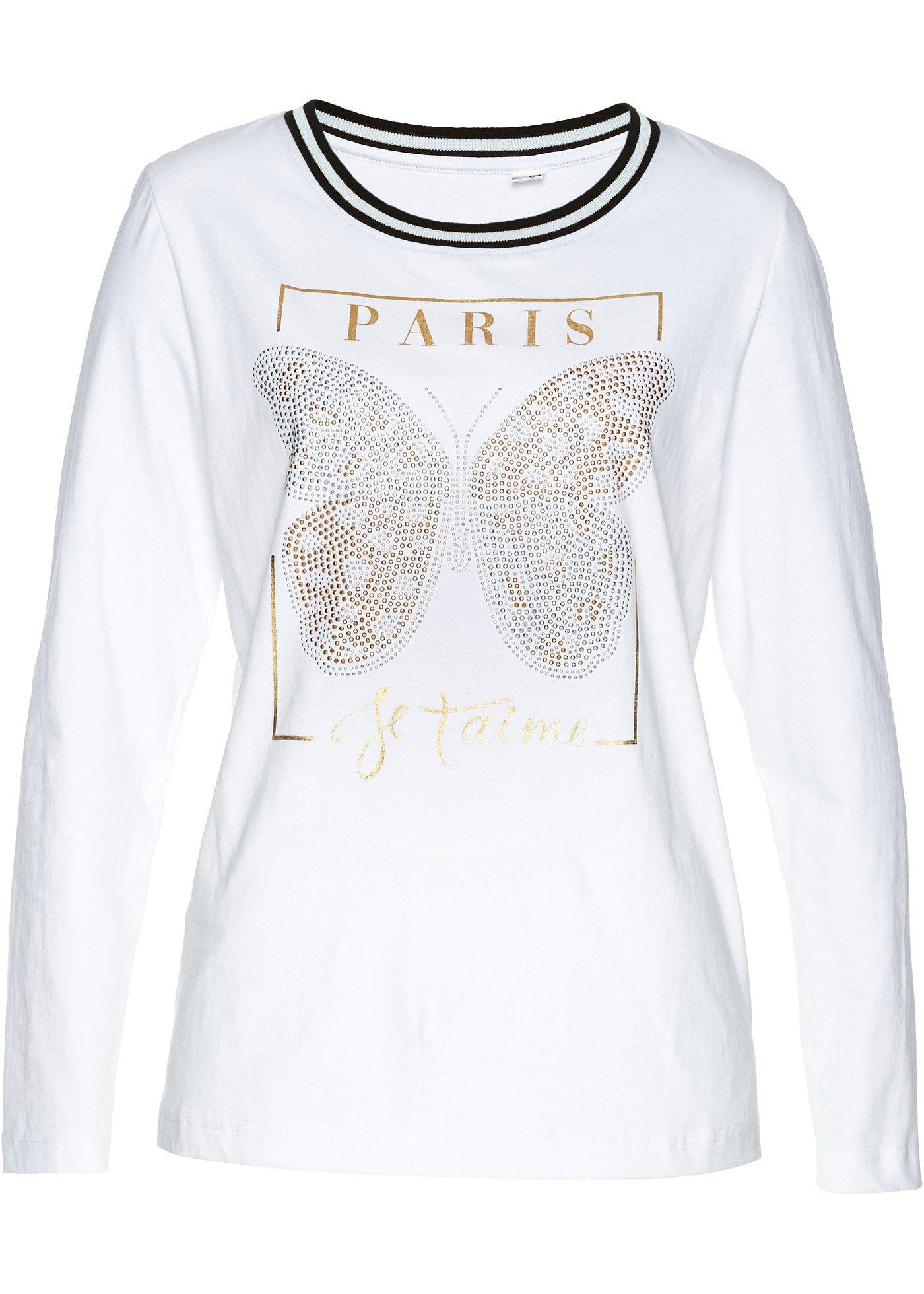 T-shirt avec pierres brillantes