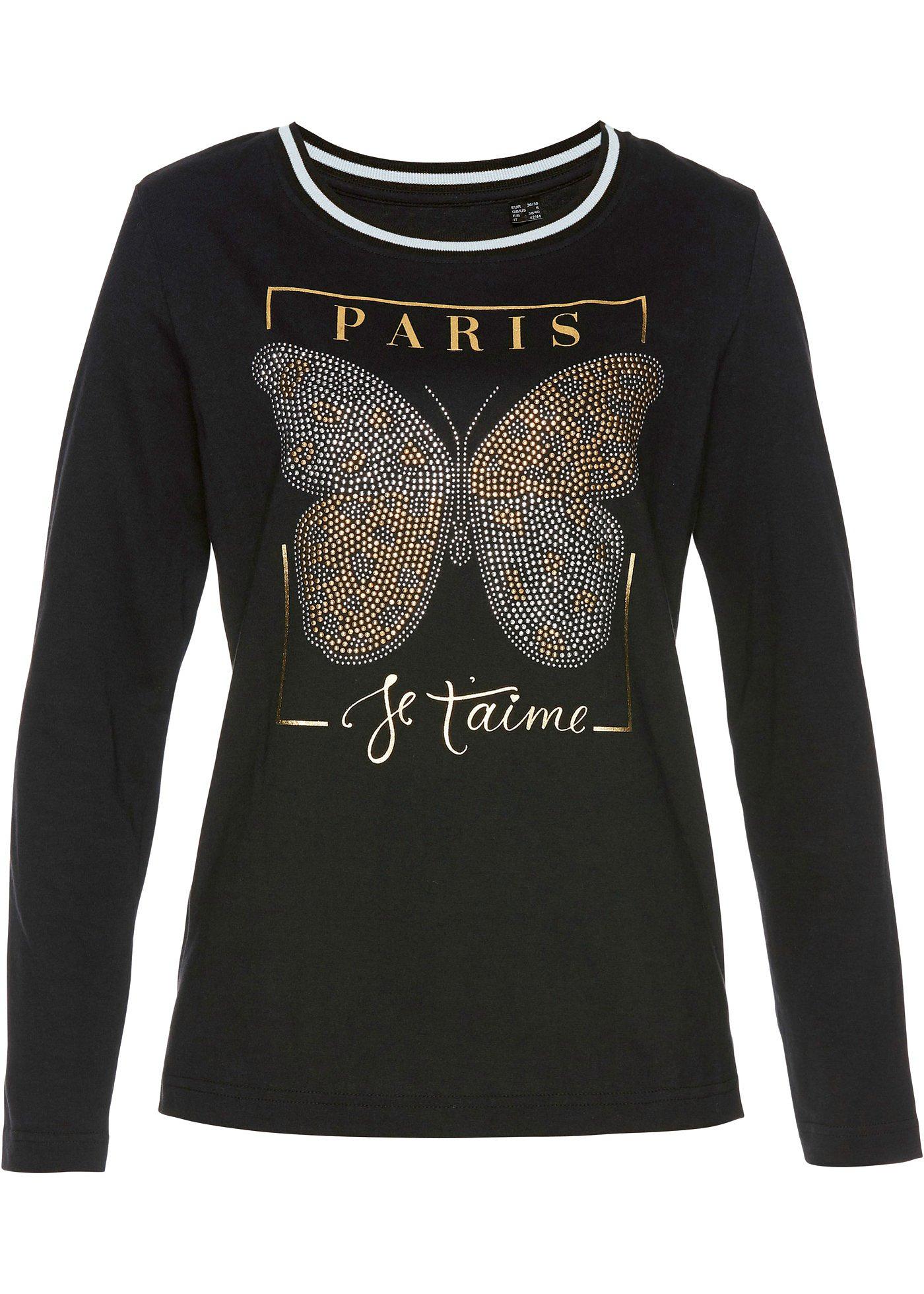 T-shirt avec pierres brillantes