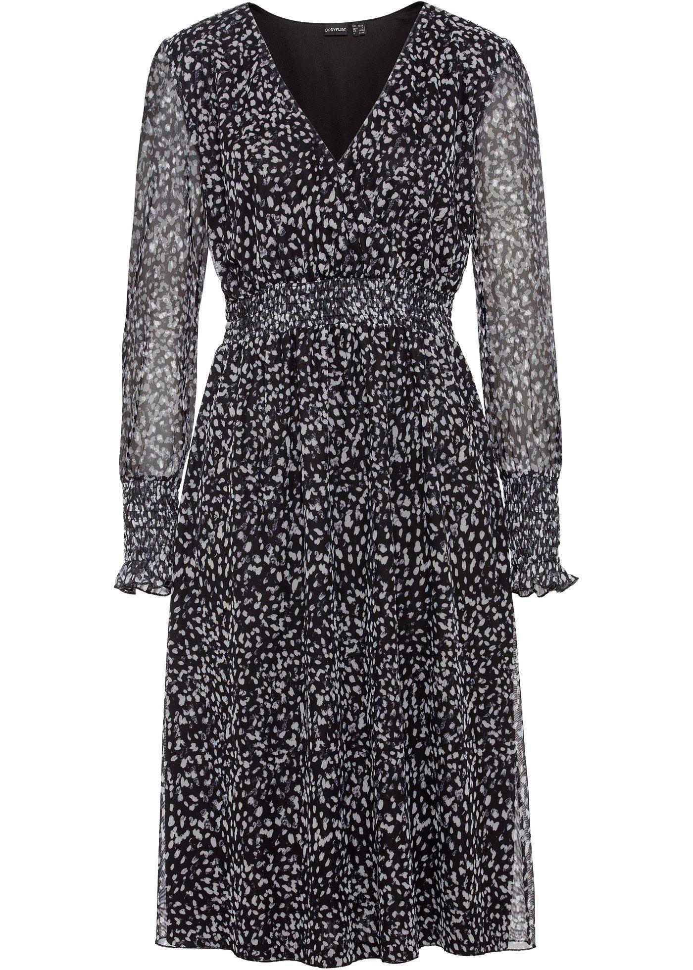 Robe en mesh imprimée avec smock