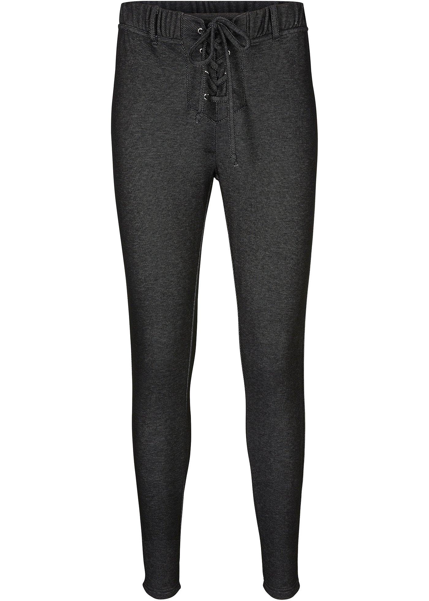 Legging doux thermo avec laçage, effet jean