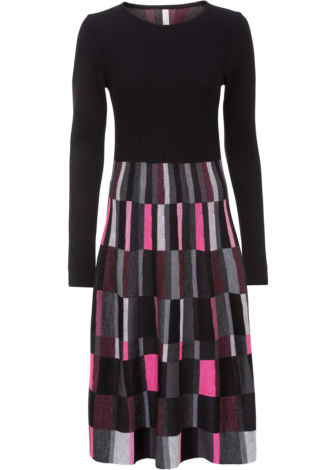 Robe en maille à carreaux