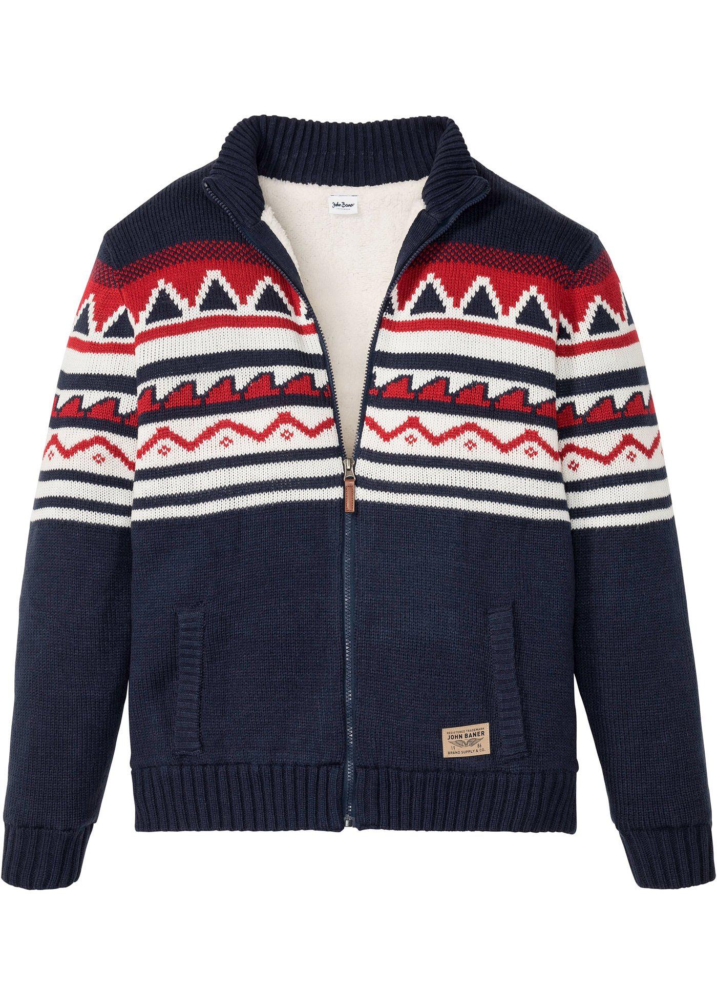 Image de Gilet en maille norvégien avec doublure peluche